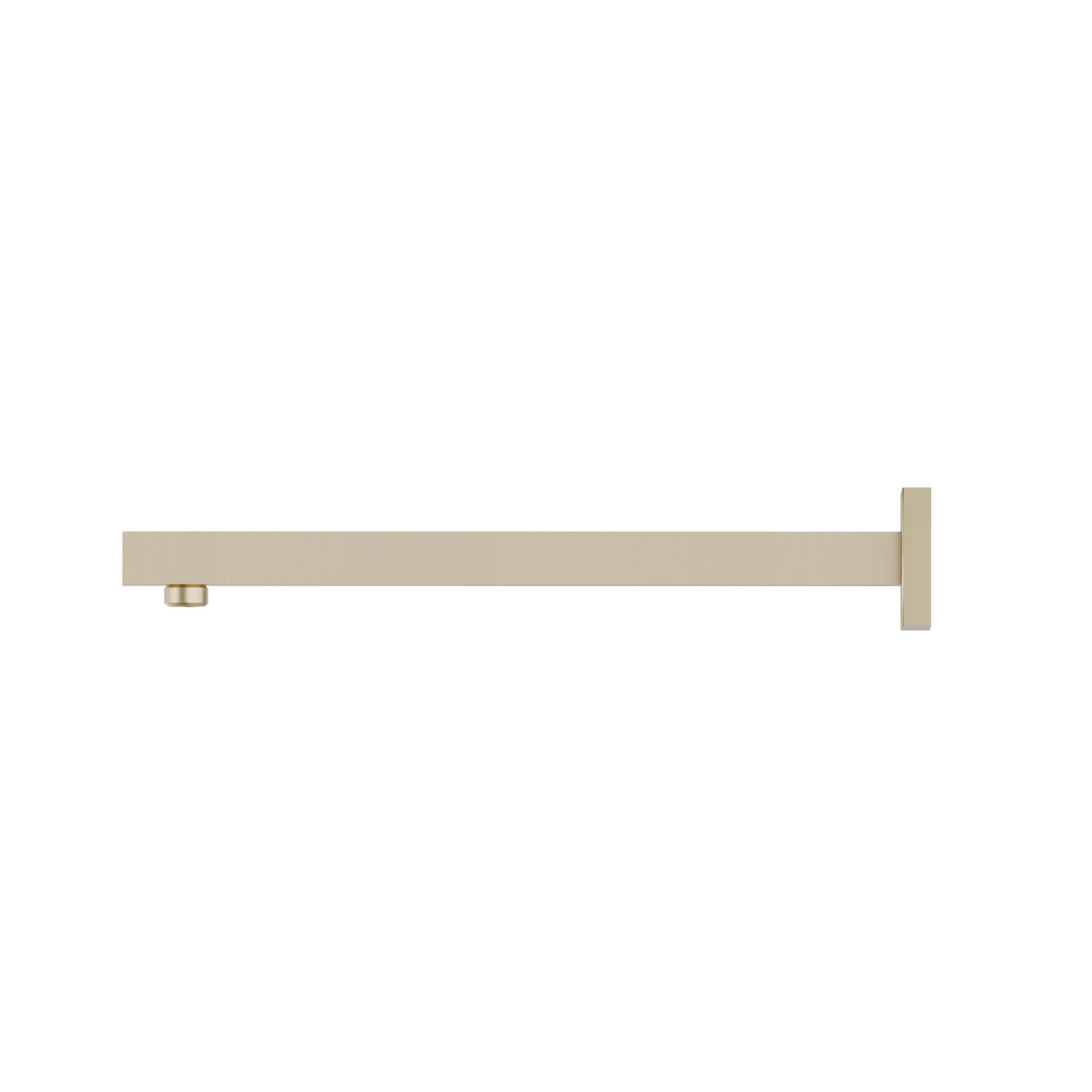 Wall-mounted shower arm, squared, in brass. L=350 mm - finish PVD Brushed Pale Gold