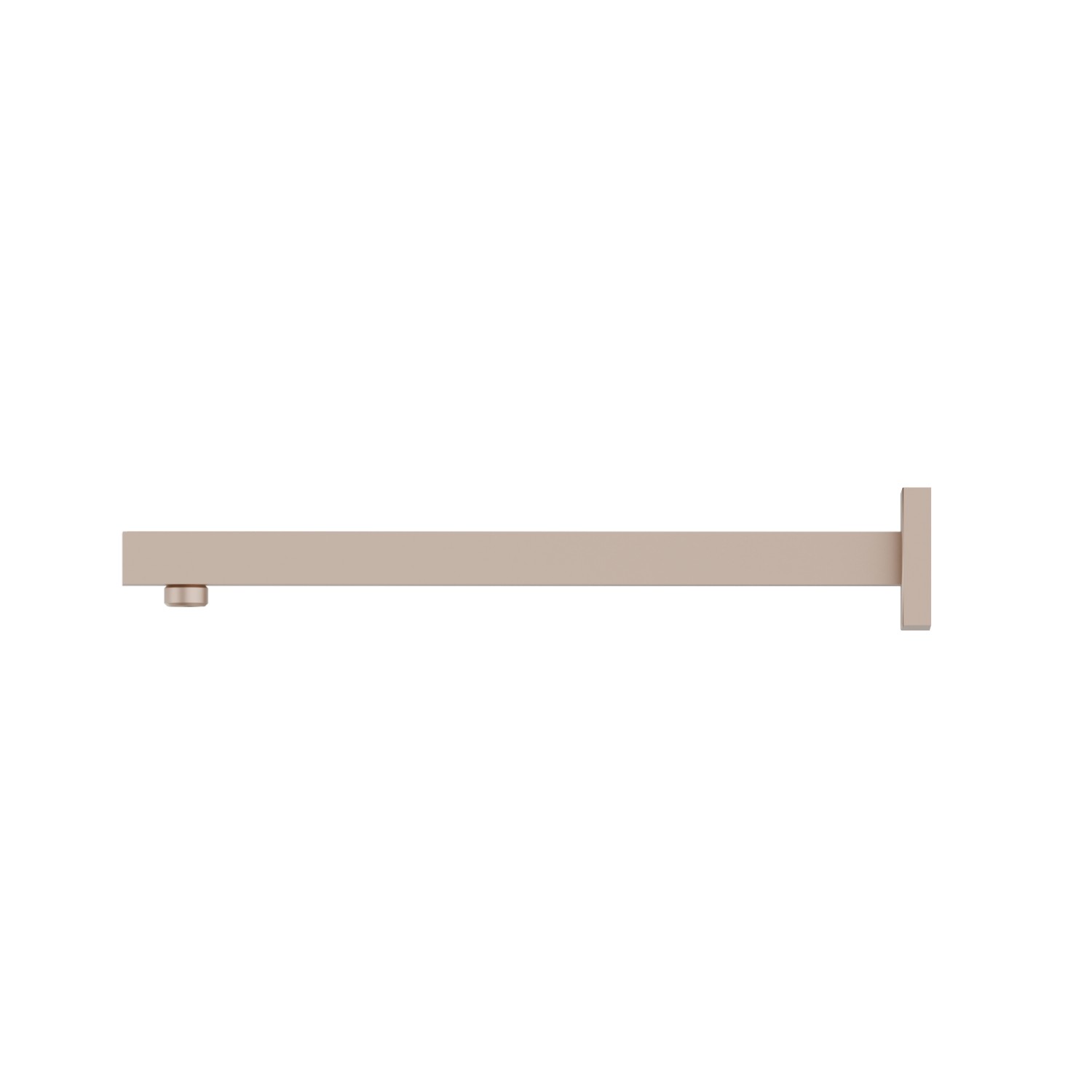 Wall-mounted shower arm, squared, in brass. L=350 mm - finish Copper Satin
