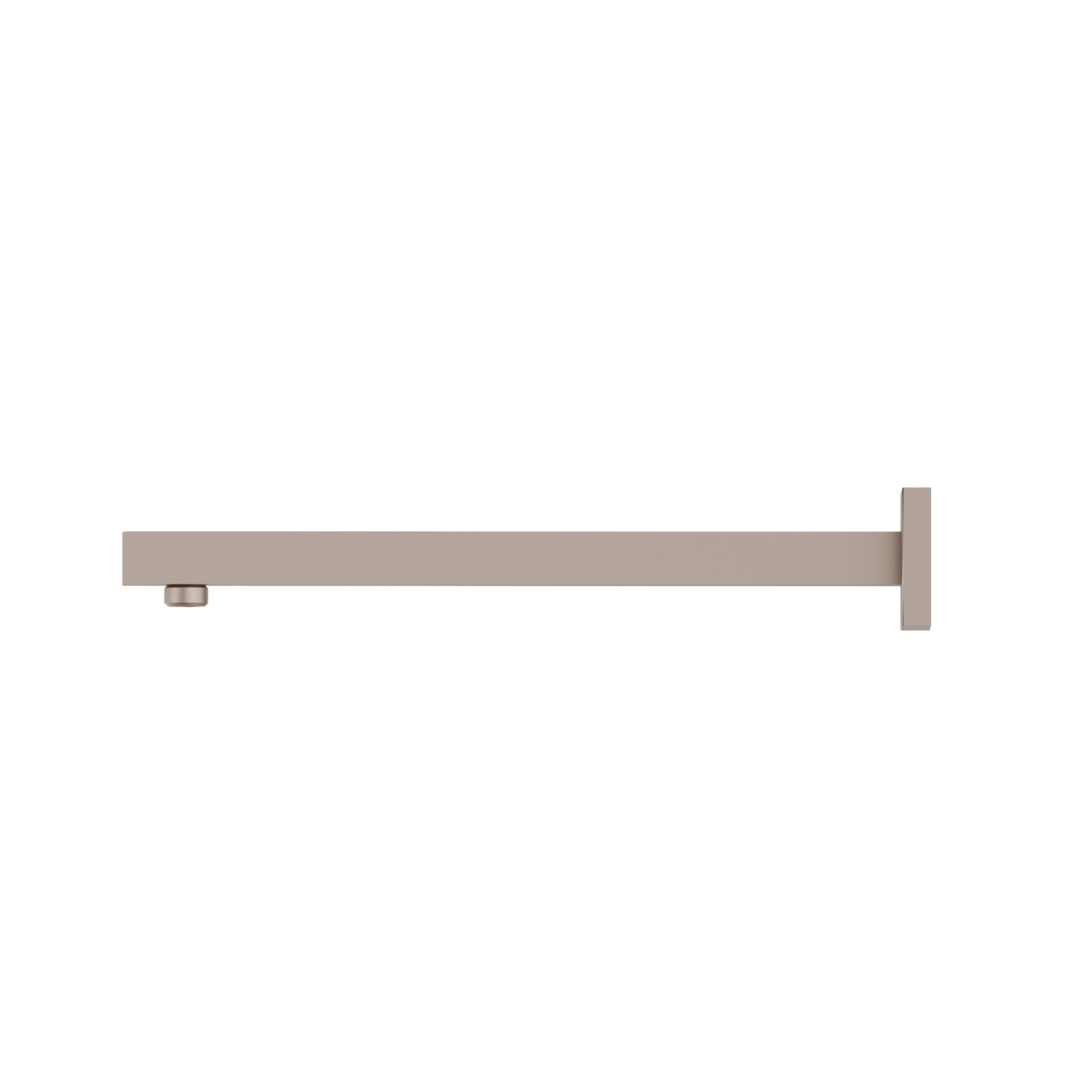 Wall-mounted shower arm, squared, in brass. L=350 mm - finish Copper Glossy