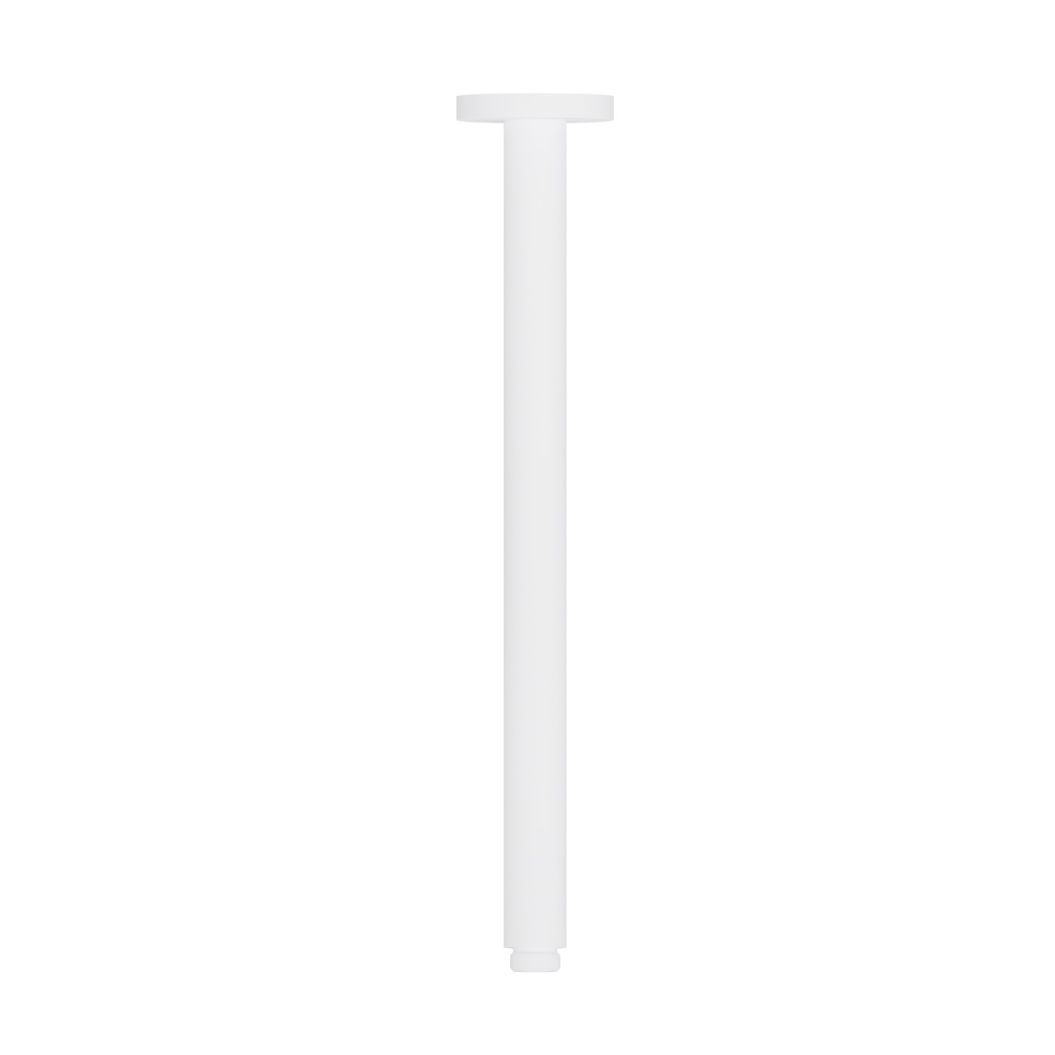 Ceiling-mounted shower arm, round, in brass. L=350 mm - finish Matt White