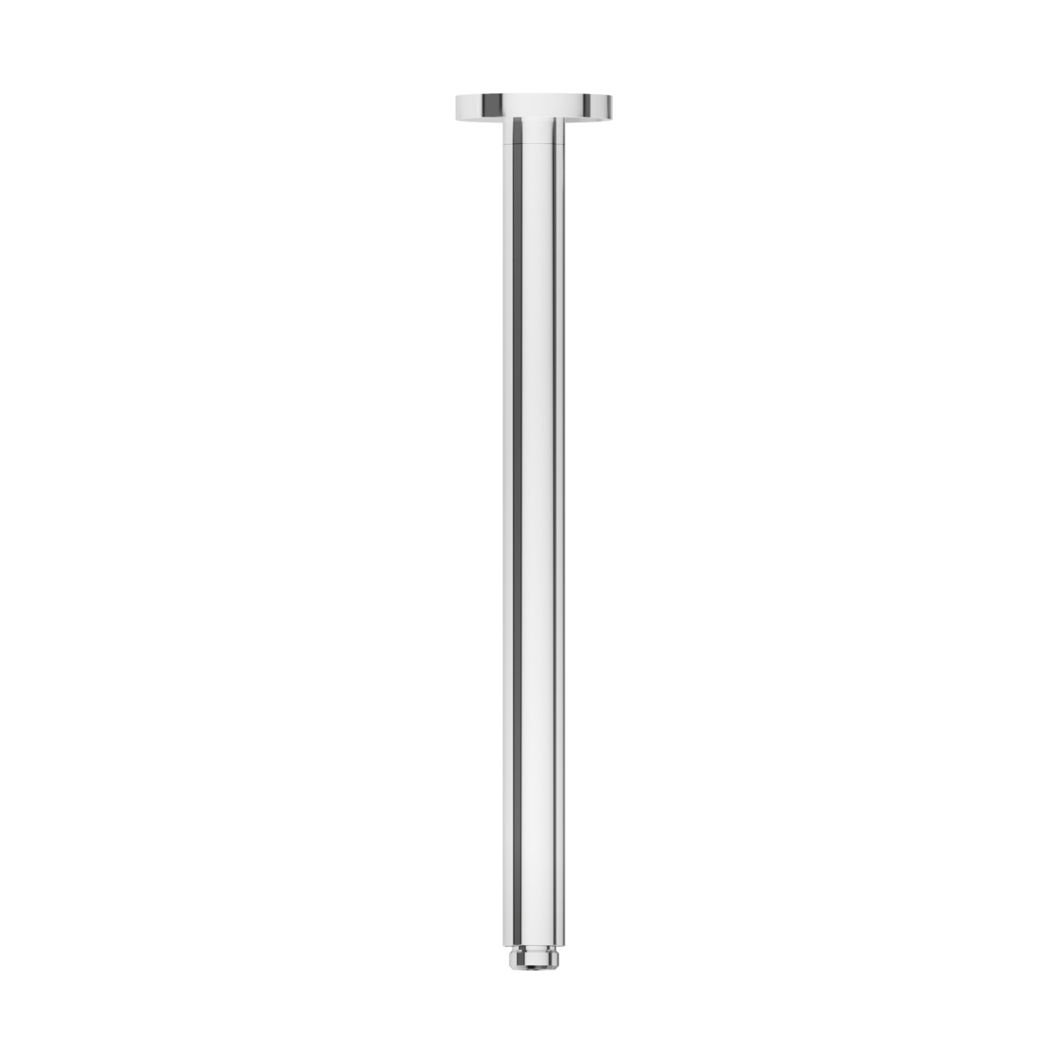 Ceiling-mounted shower arm, round, in brass. L=350 mm - finish Chrome