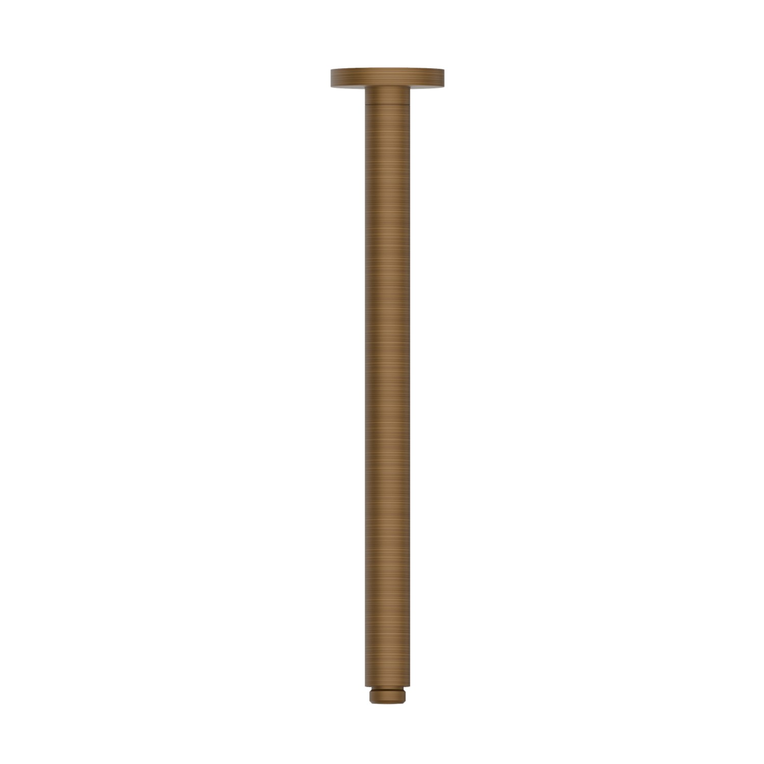 Braccio soffione a soffitto, tondo, in ottone.
L=350 mm. - finitura Groove Bronze