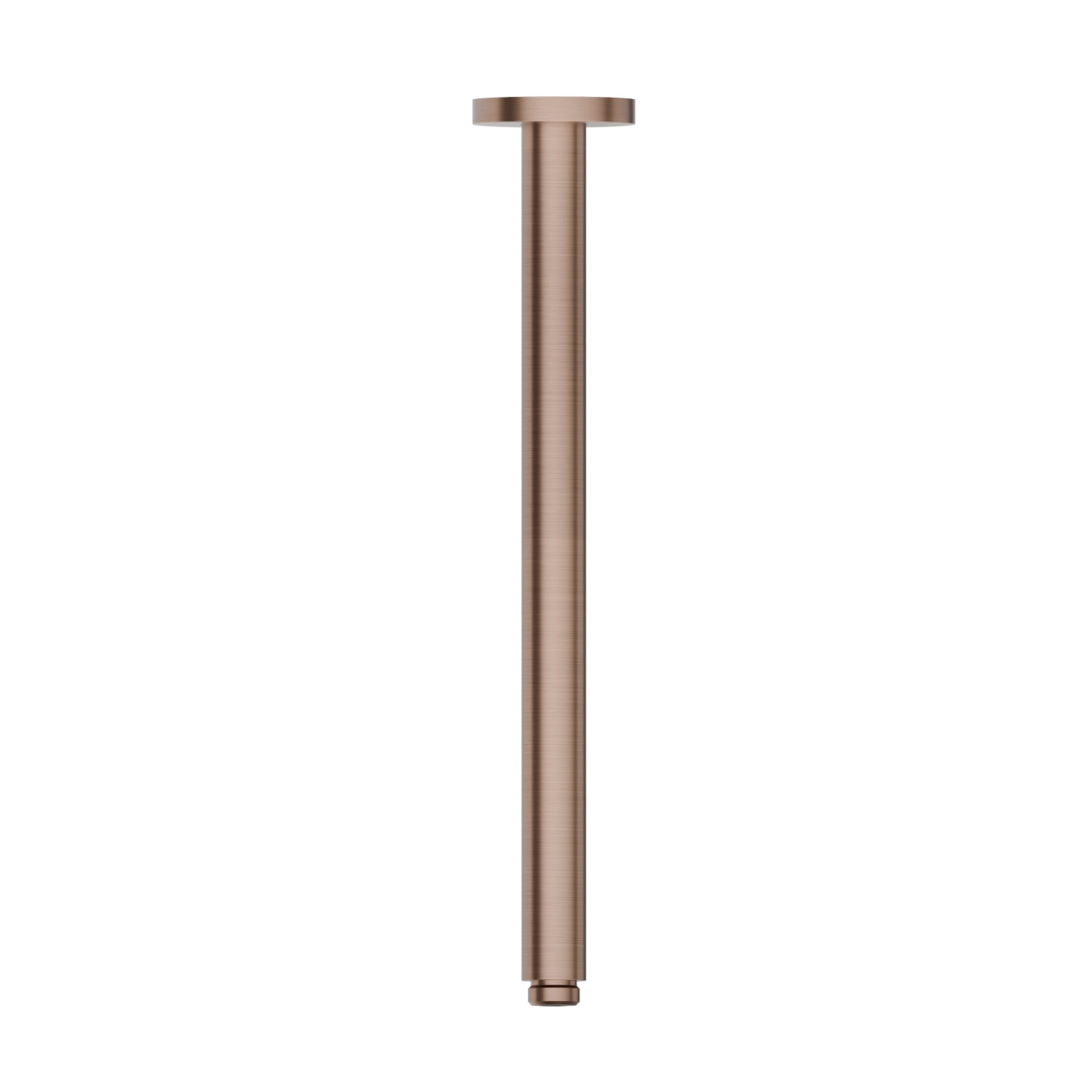 Ceiling-mounted shower arm, round, in brass. L=350 mm - finish PVD Brushed Copper Bronze