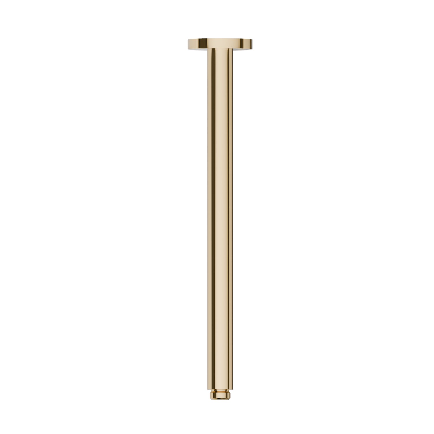 Ceiling-mounted shower arm, round, in brass. L=350 mm - finish PVD Glossy Gold