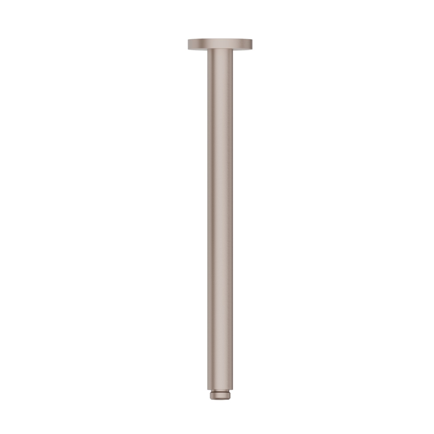 Ceiling-mounted shower arm, round, in brass. L=350 mm - finish Copper Glossy