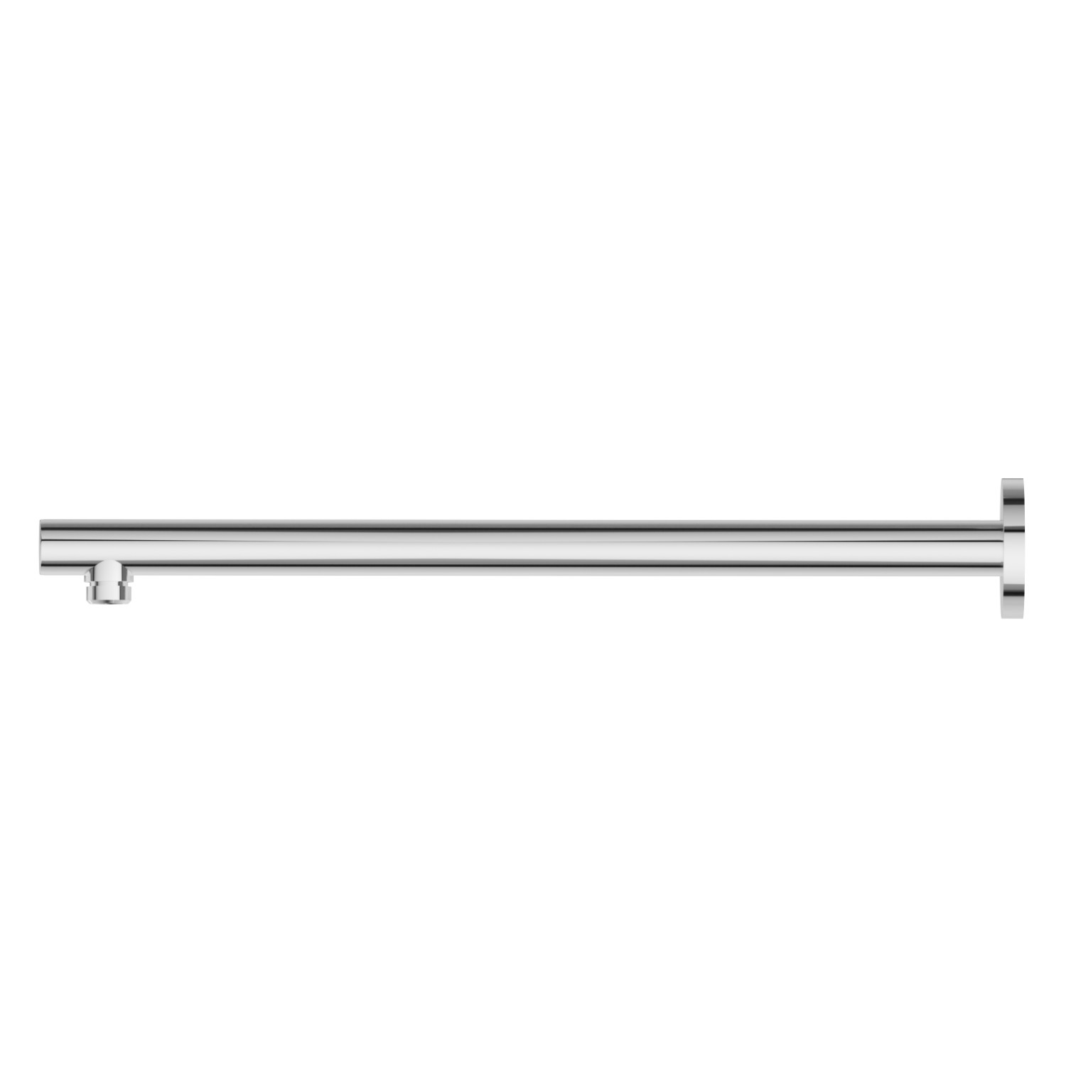 Braccio soffione a parete, tondo, in ottone.
L=420 mm. - finitura Cromo