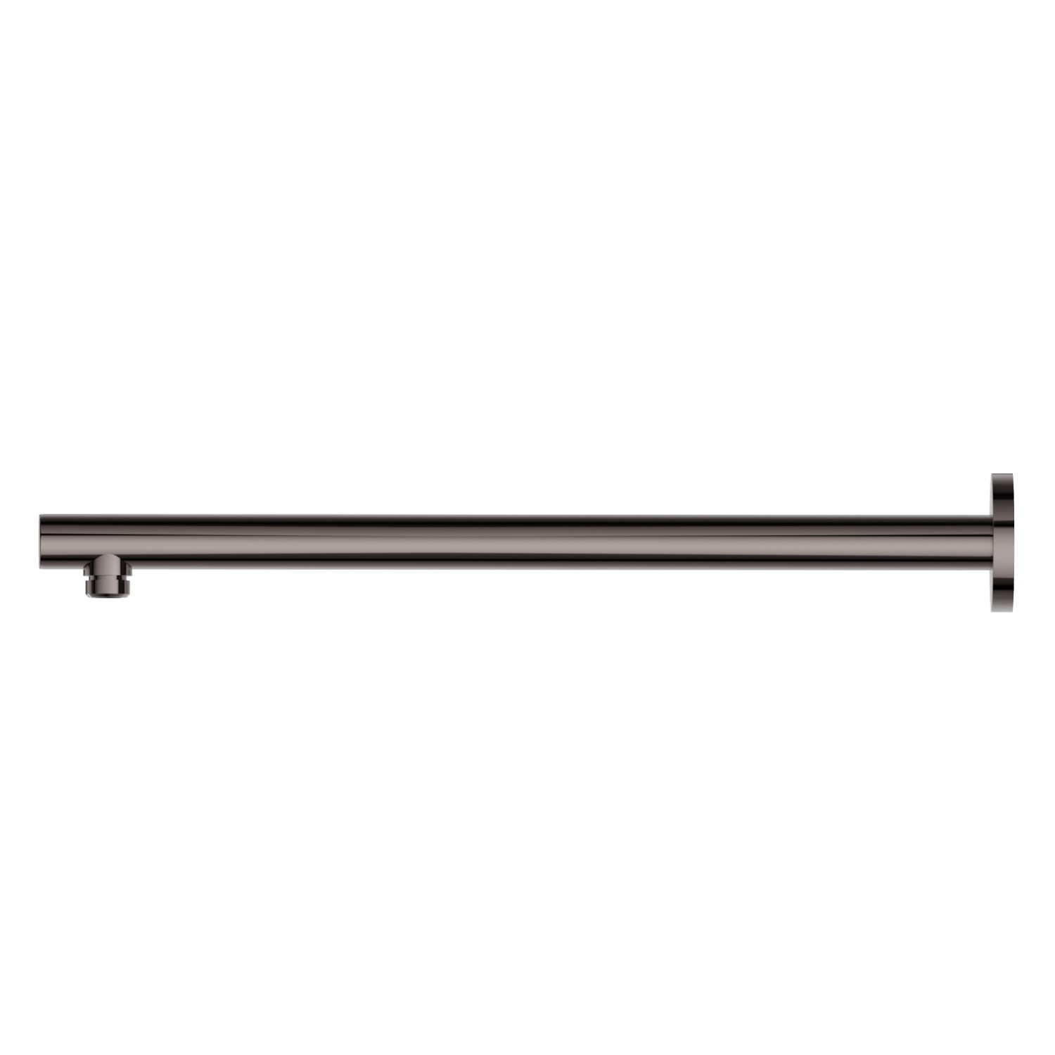 Wall-mounted brass shower arm, round. L=420 mm - finish PVD Gun Metal