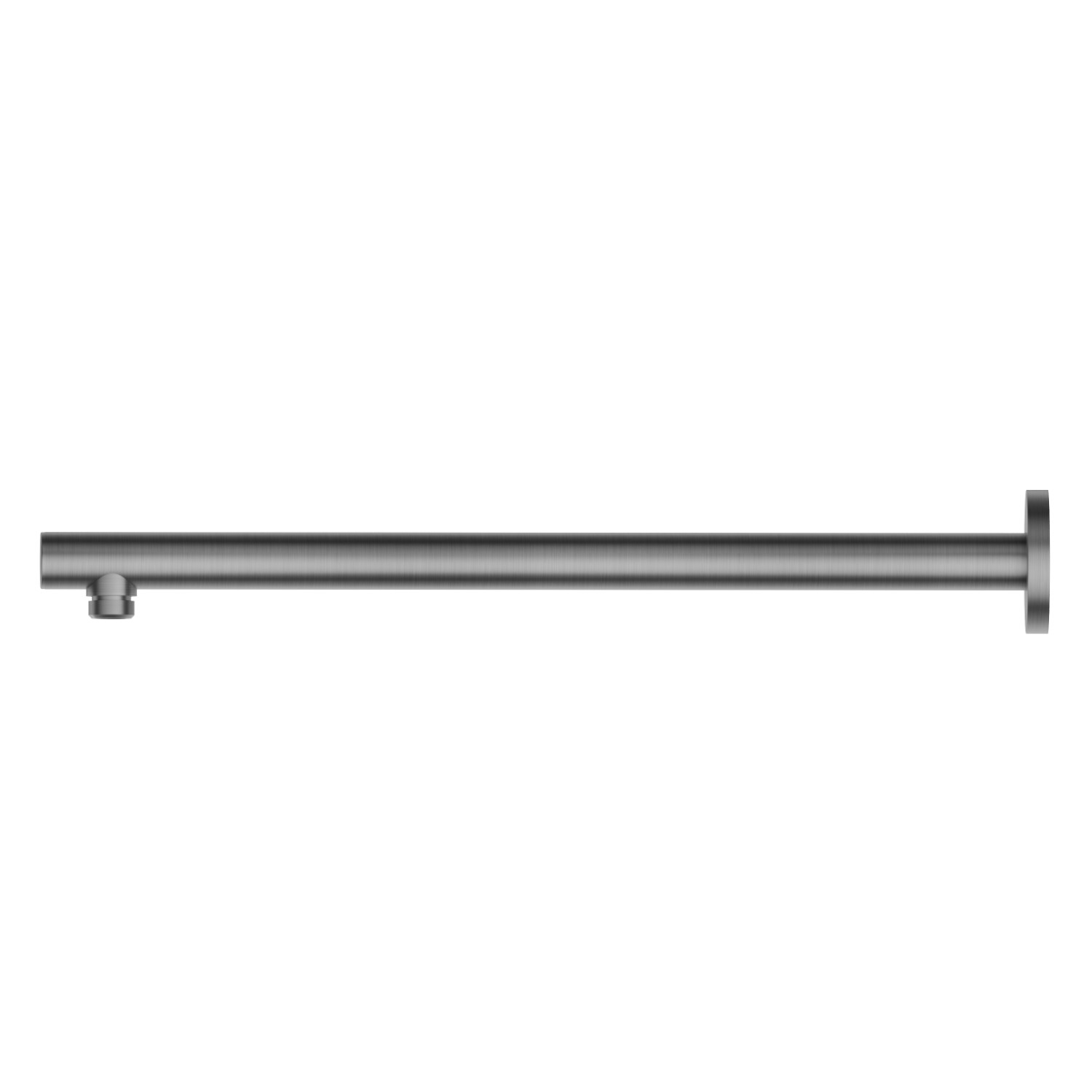 Braccio soffione a parete, tondo, in ottone.
L=420 mm. - finitura PVD Brushed Gun Metal