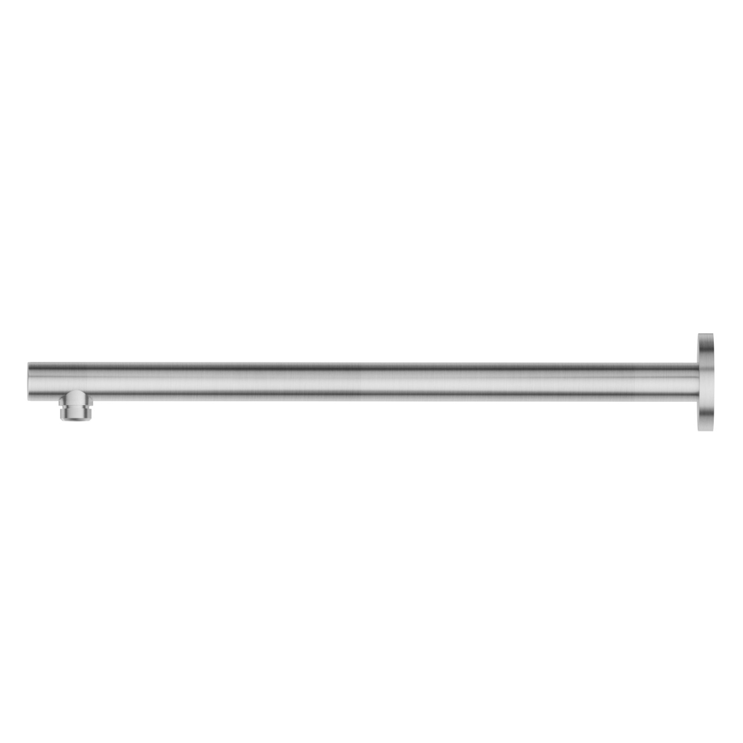 Bras ciel de pluie mural, rond, en laiton. L=420 mm - finition PVD Brushed steel