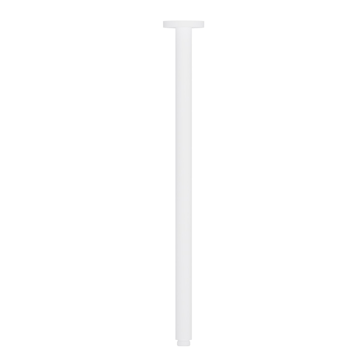 Ceiling-mounted shower arm, round, in brass. L=500mm - finish Matt White