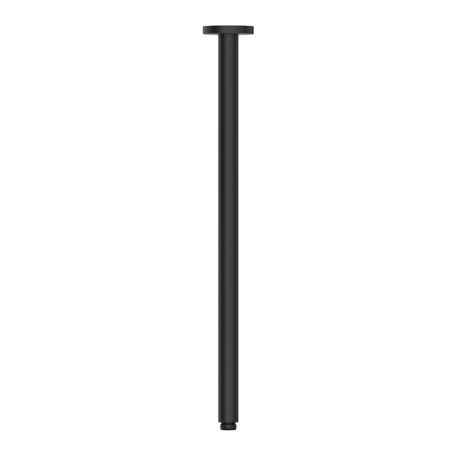 Ceiling-mounted shower arm, round, in brass. L=500mm - finish Matt Black