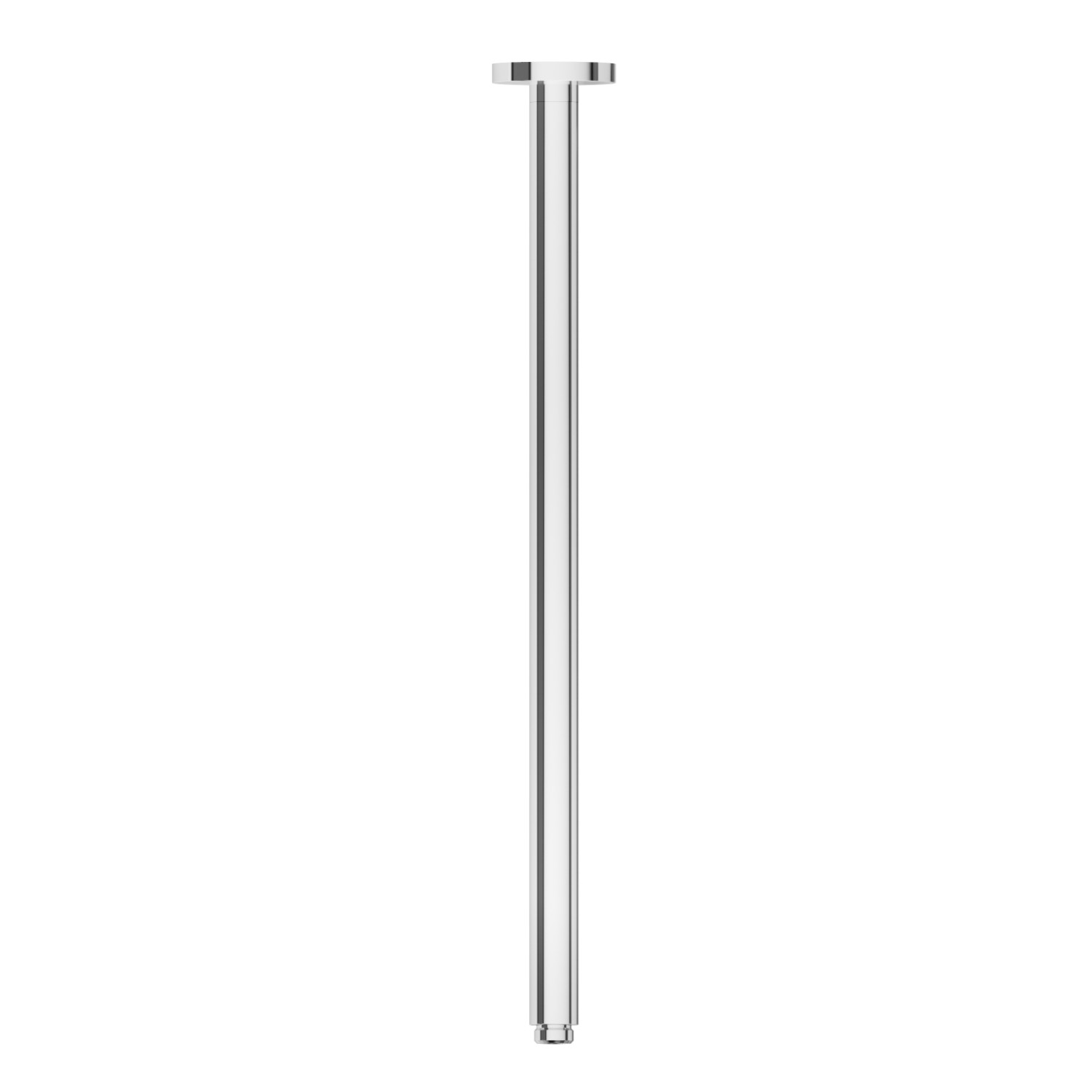 Braccio soffione a soffitto, tondo, in ottone.
L=500mm. - finitura Cromo