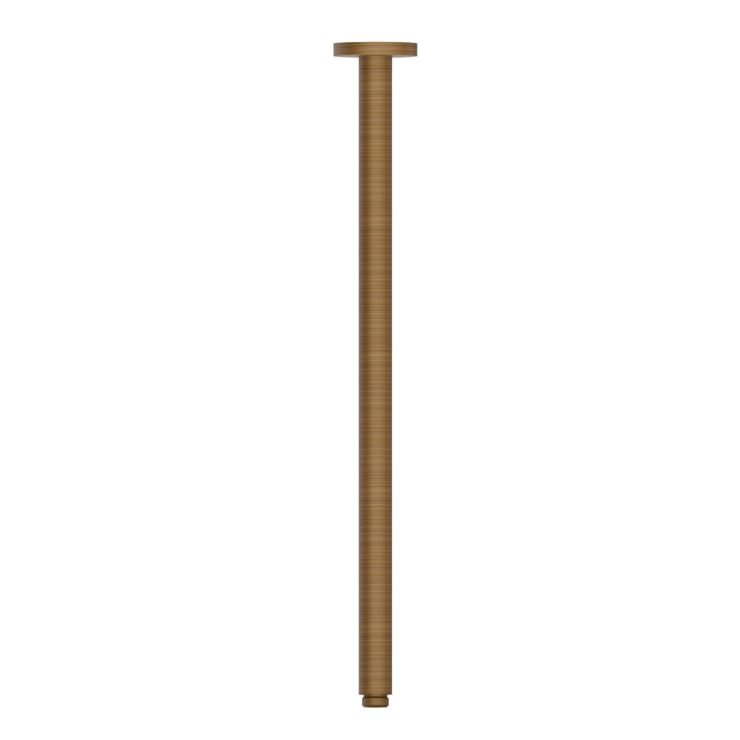 Ceiling-mounted shower arm, round, in brass. L=500mm - finish Groove Bronze