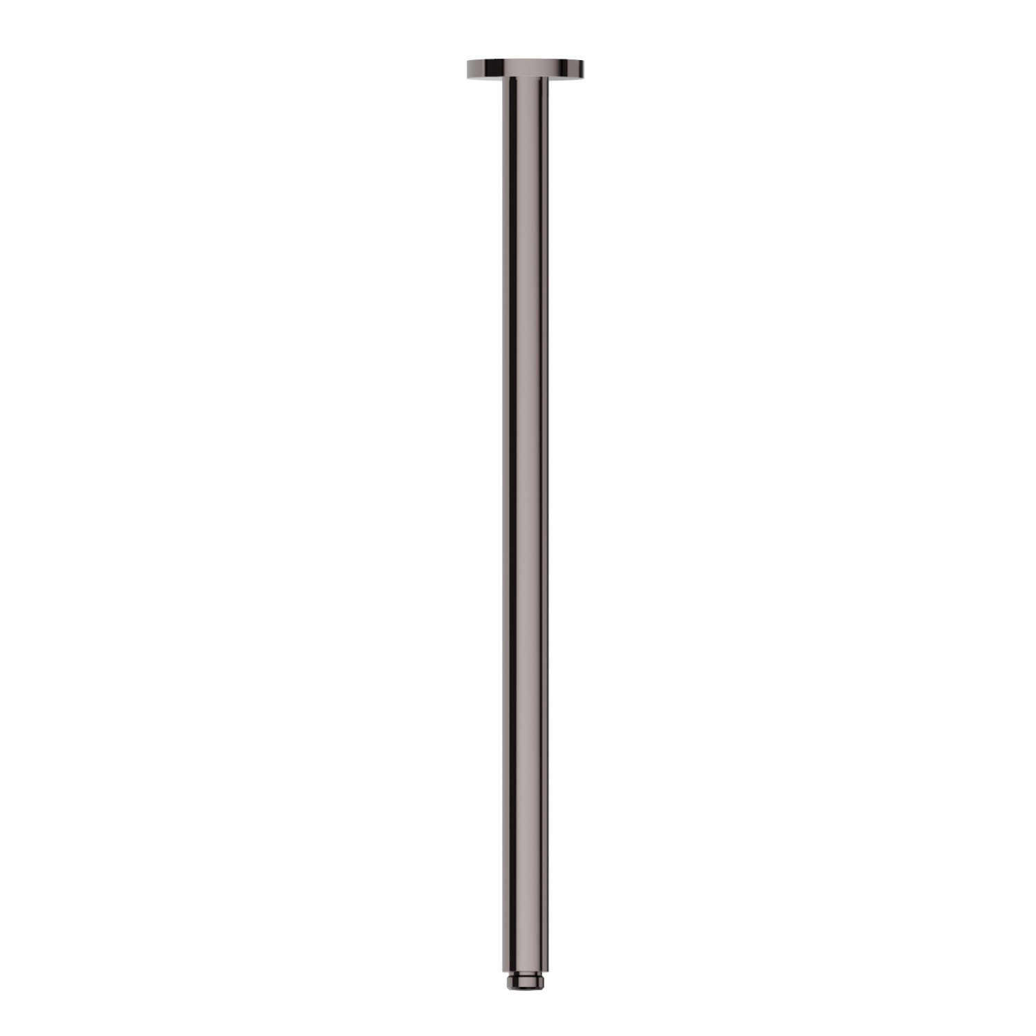 Braccio soffione a soffitto, tondo, in ottone.
L=500mm. - finitura PVD Gun Metal