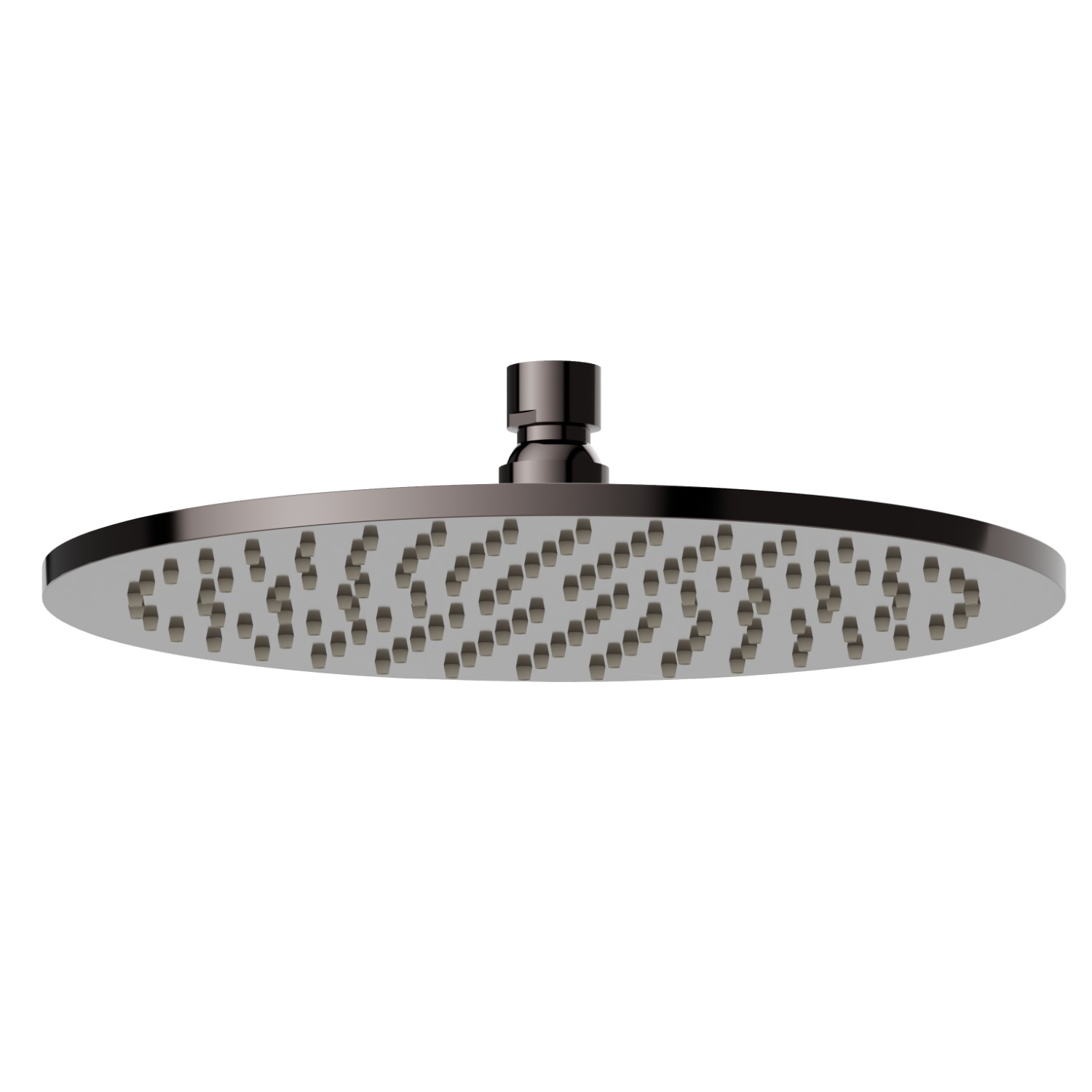 Checkable, round head shower, with raining jet. H. 8 mm. ø 250 mm - finish PVD Gun Metal