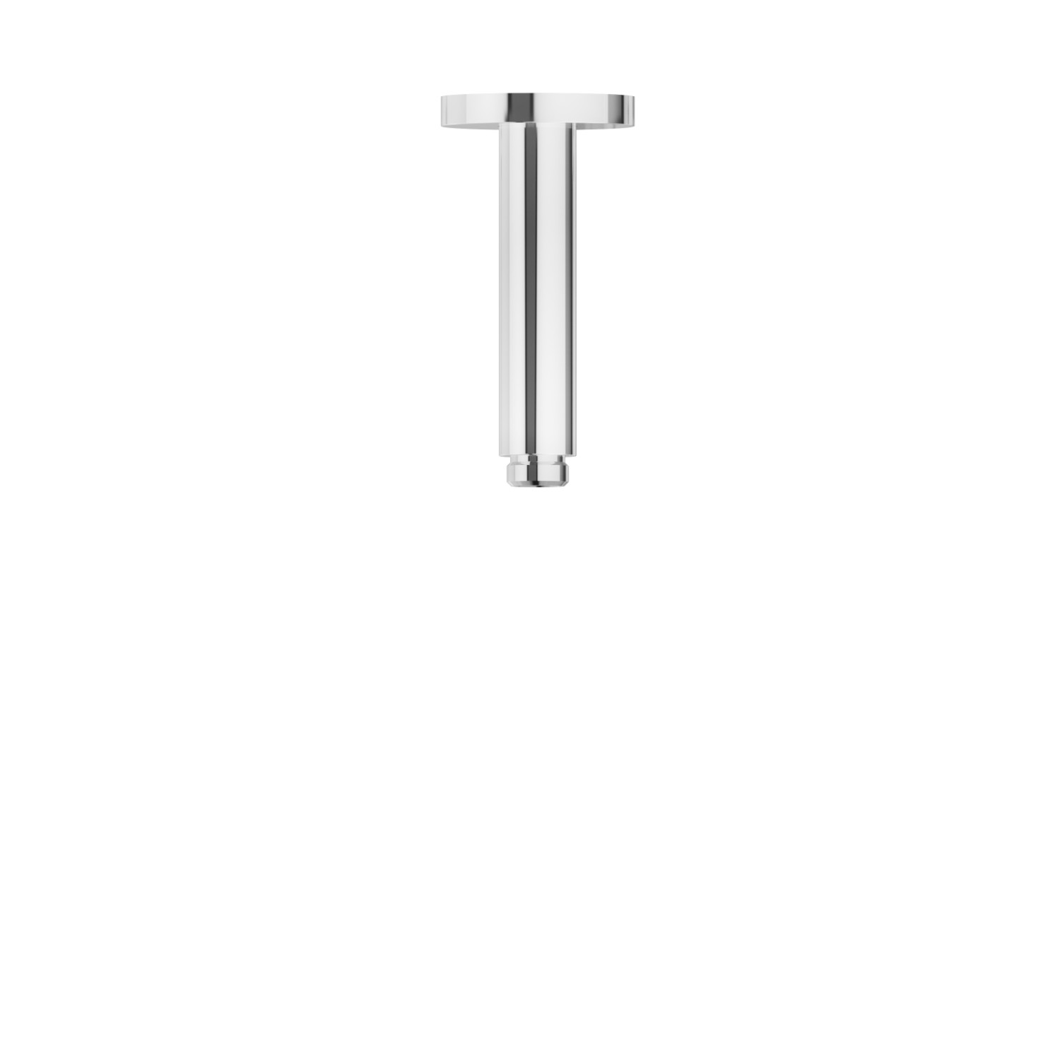 Braccio soffione a soffitto, tondo, in ottone.
L=120 mm. - finitura Cromo
