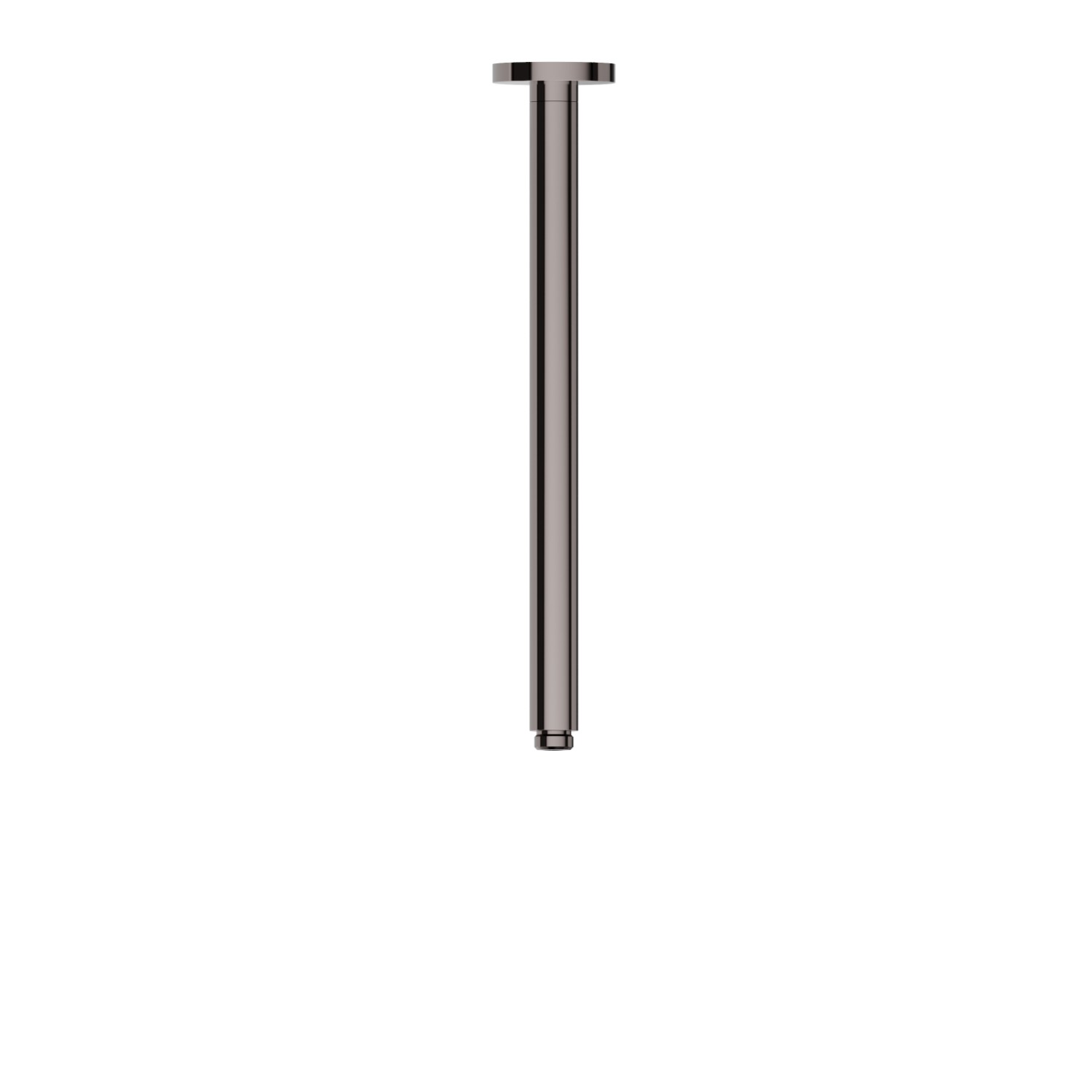 Braccio soffione a soffitto, tondo, in ottone. L=350 mm. LUXURY. - finitura PVD Gun Metal