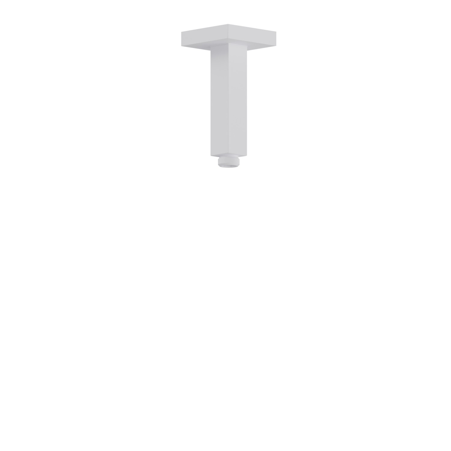 Braccio soffione a soffitto, quadro, in ottone.
L=120mm. - finitura Bianco opaco