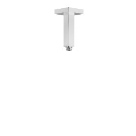 Braccio soffione a soffitto, quadro, in ottone.
L=120mm. - finitura Cromo