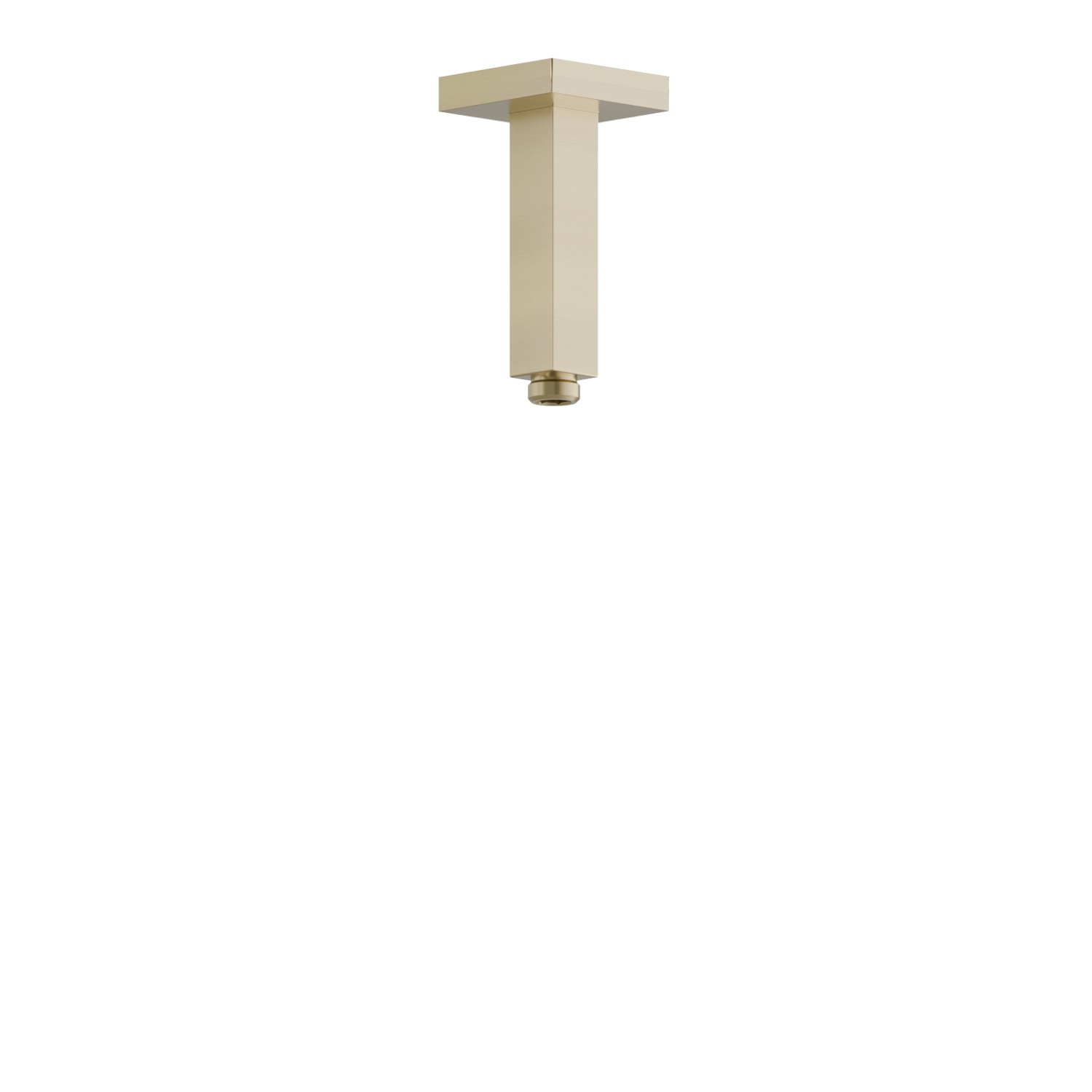 Braccio soffione a soffitto, quadro, in ottone.
L=120mm. - finitura PVD Brushed Pale Gold