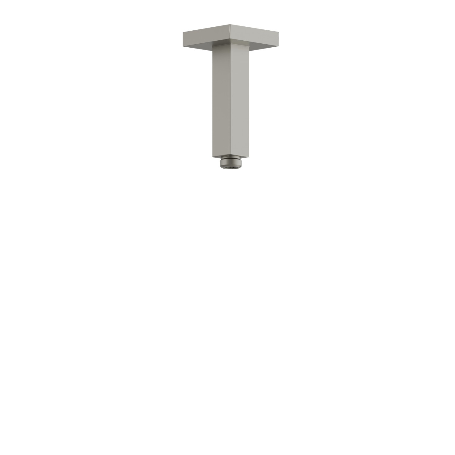 Braccio soffione a soffitto, quadro, in ottone.
L=120mm. - finitura Titanium Satin