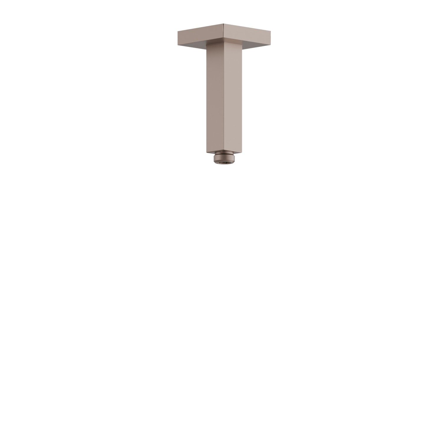 Braccio soffione a soffitto, quadro, in ottone.
L=120mm. - finitura Copper Glossy