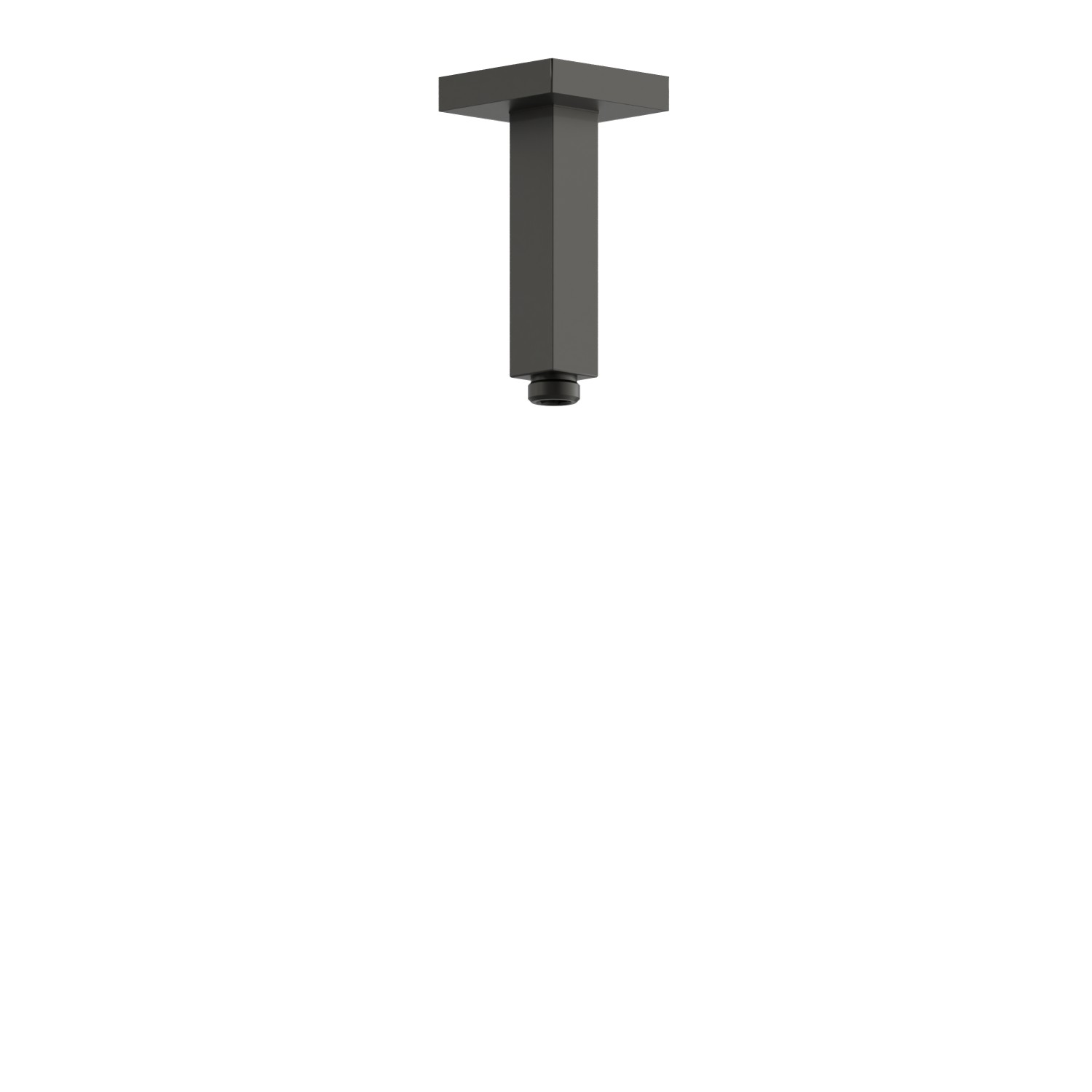 Braccio soffione a soffitto, quadro, in ottone.
L=120mm. - finitura Carbon Satin