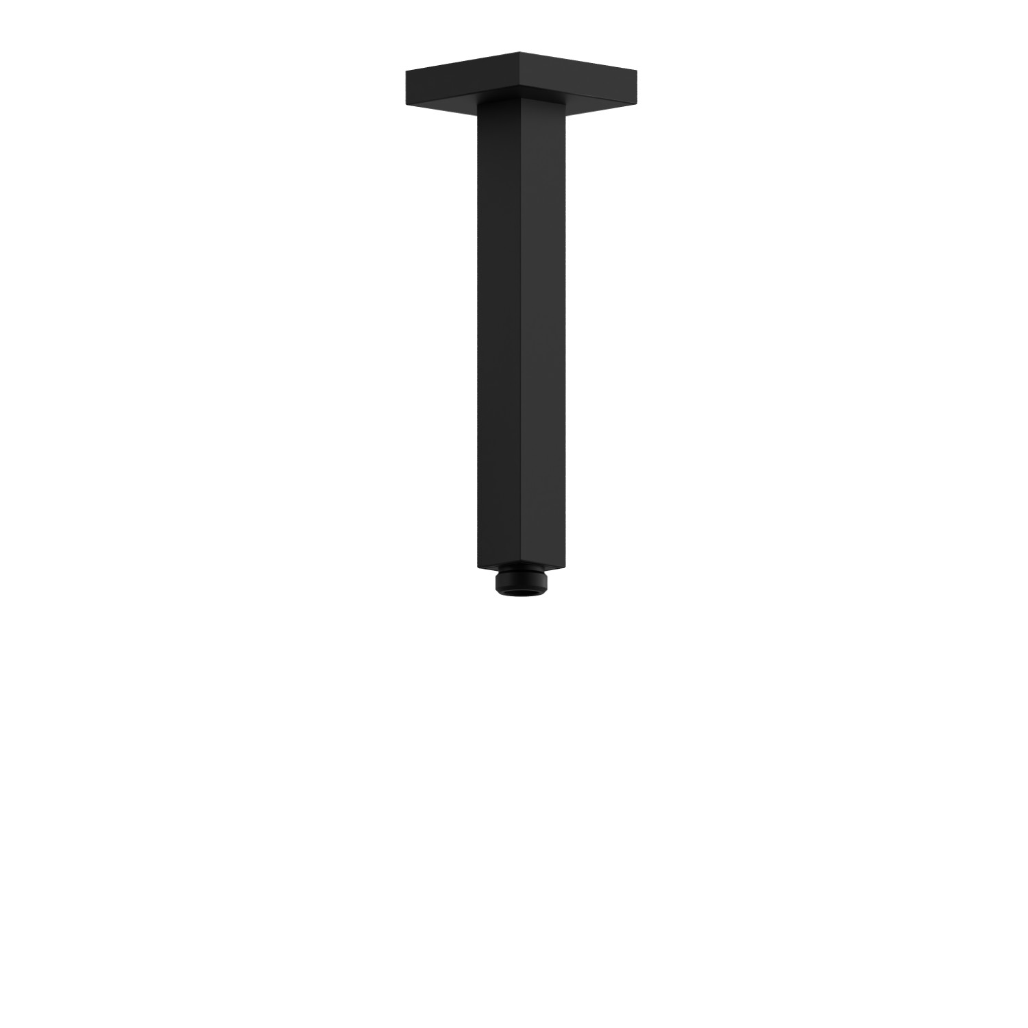 Ceiling-mounted shower arm, squared, in brass.   L=200 mm - finish Matt Black