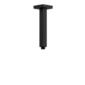 Ceiling-mounted shower arm, squared, in brass.   L=200 mm - finish Matt Black