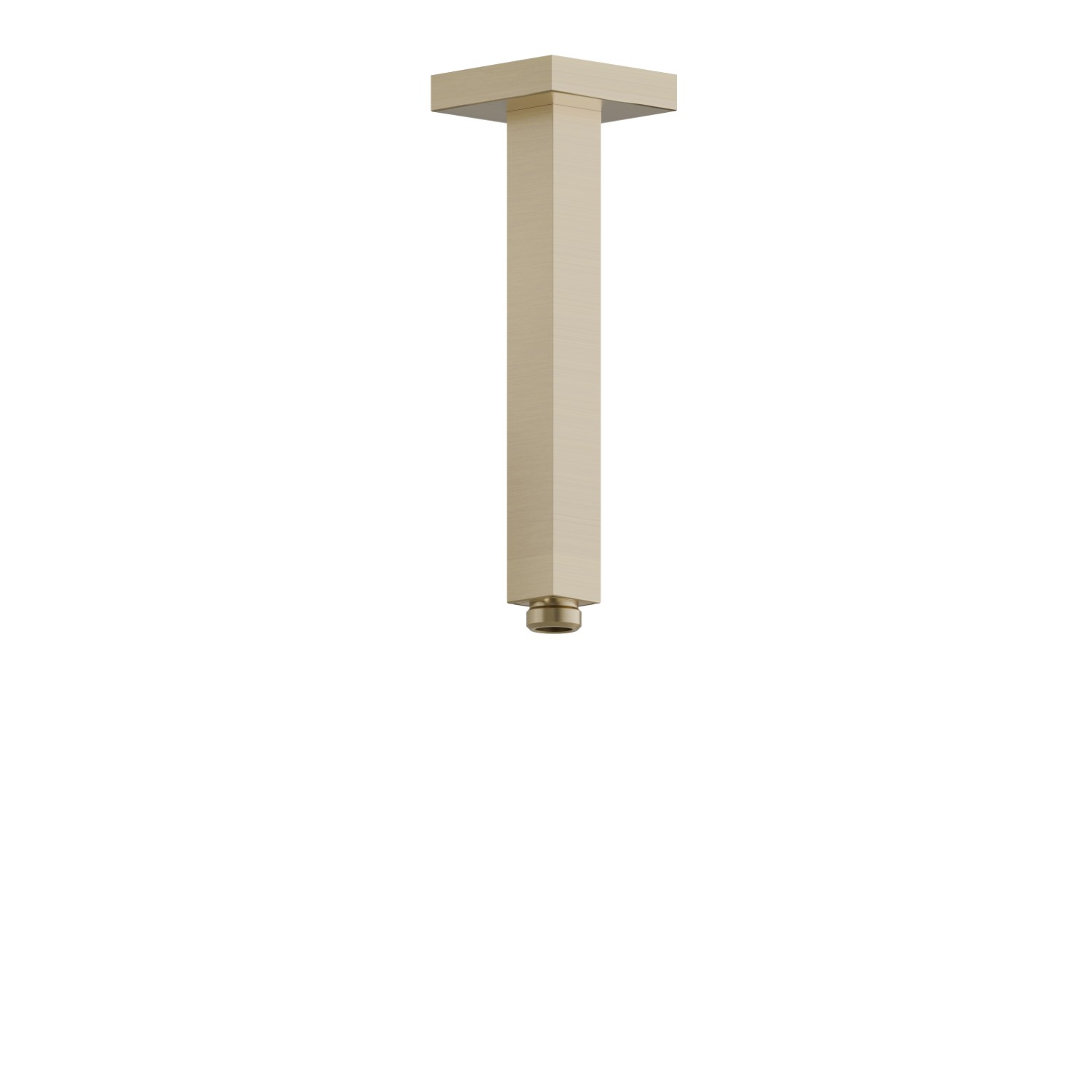 Ceiling-mounted shower arm, squared, in brass.   L=200 mm - finish PVD Brushed Pale Gold