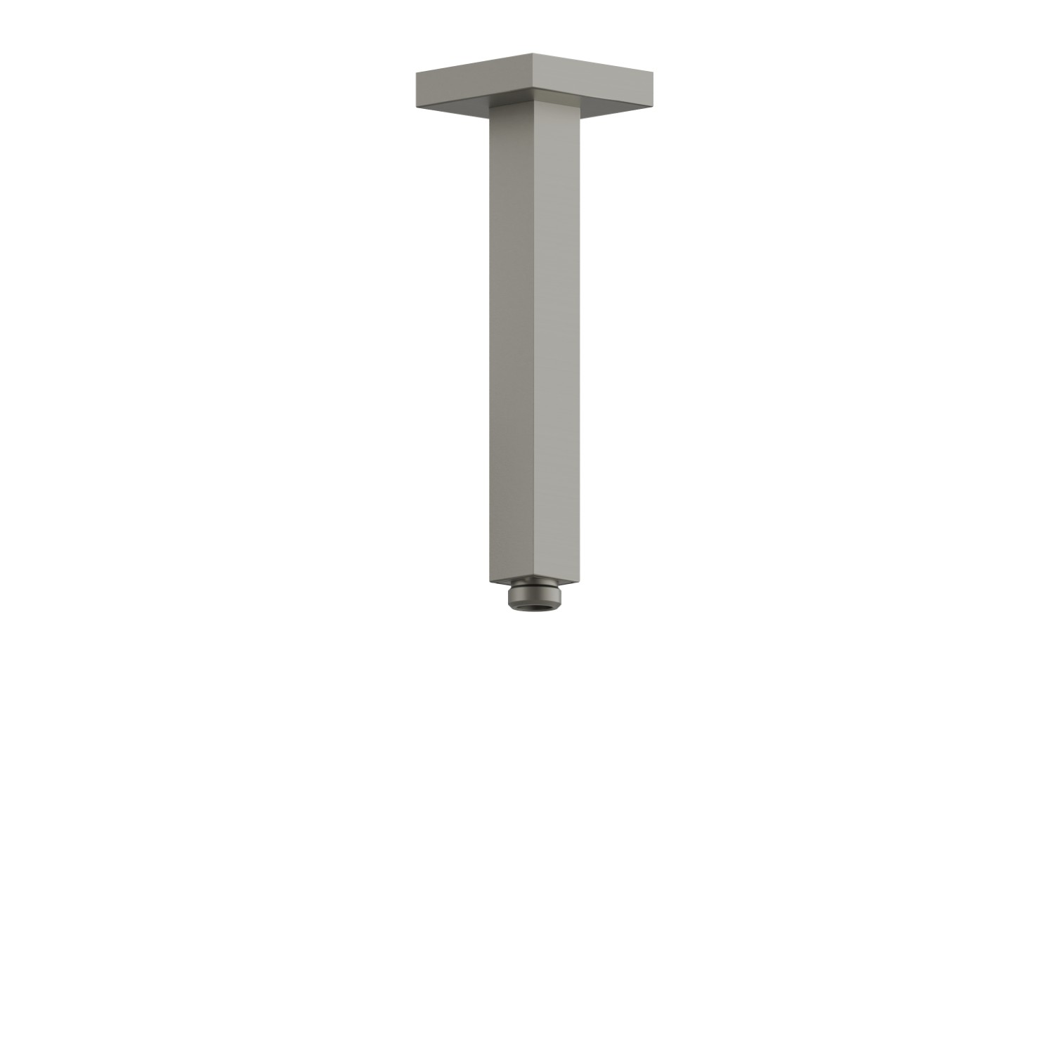 Ceiling-mounted shower arm, squared, in brass.   L=200 mm - finish Titanium Satin