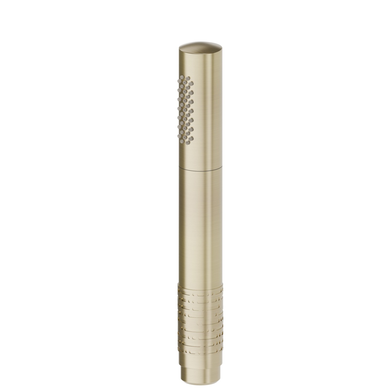 Brass single-jet hand shower. With texture. Luxury - finish PVD Brushed Pale Gold