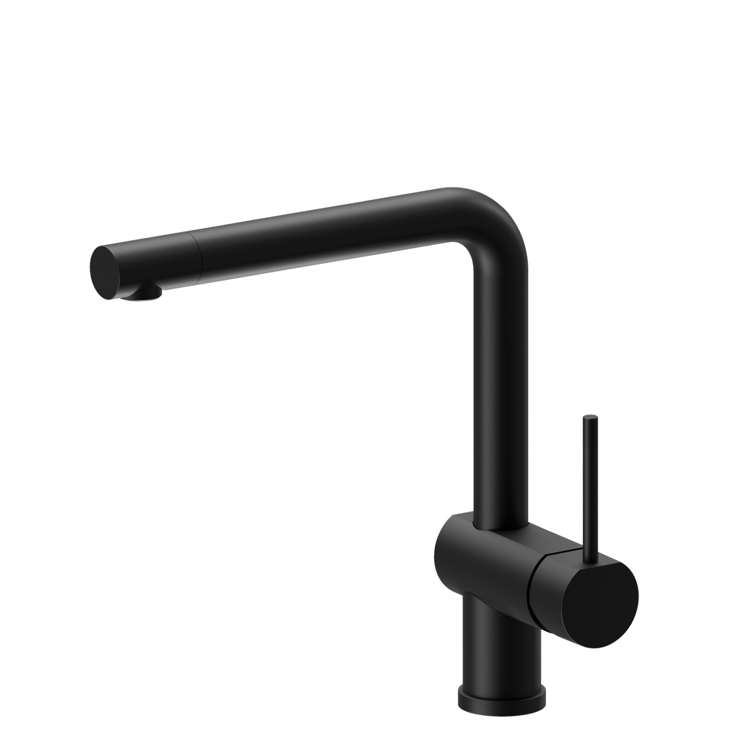Single-lever sink mixer with L swivel spout and adjustable outlet - finish Matt Black