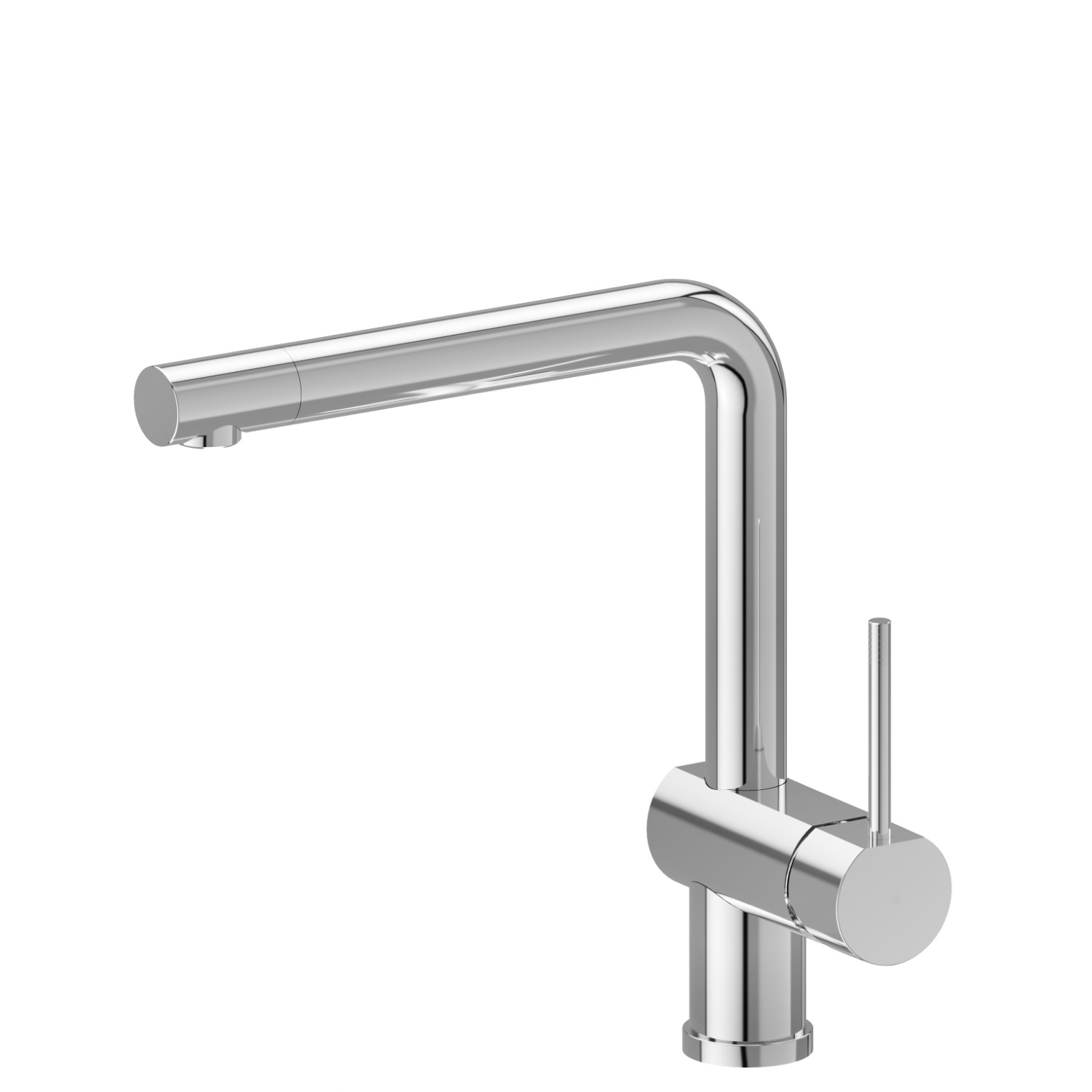 Single-lever sink mixer with L swivel spout and adjustable outlet - finish Chrome