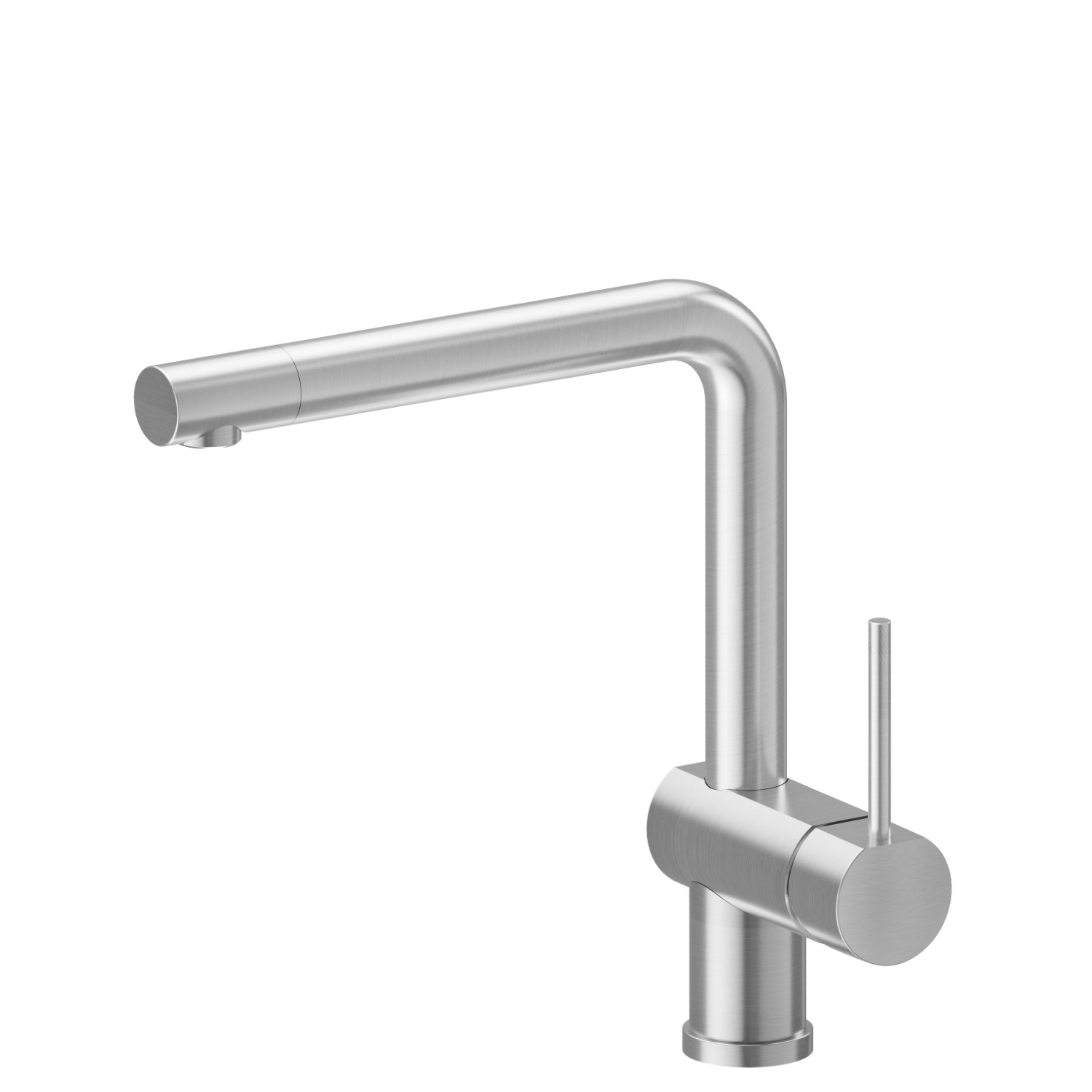 Single-lever sink mixer with L swivel spout and adjustable outlet - finish Brushed Nickel