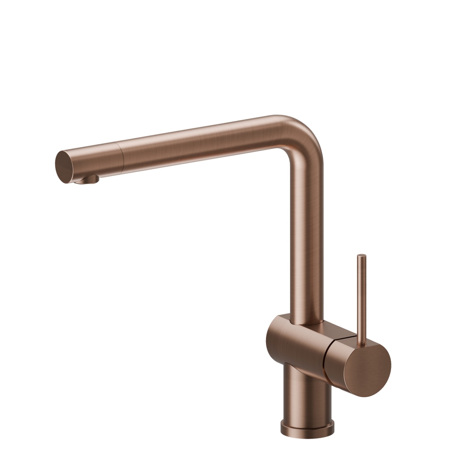 Single-lever sink mixer with L swivel spout and adjustable outlet - finish PVD Brushed Copper Bronze