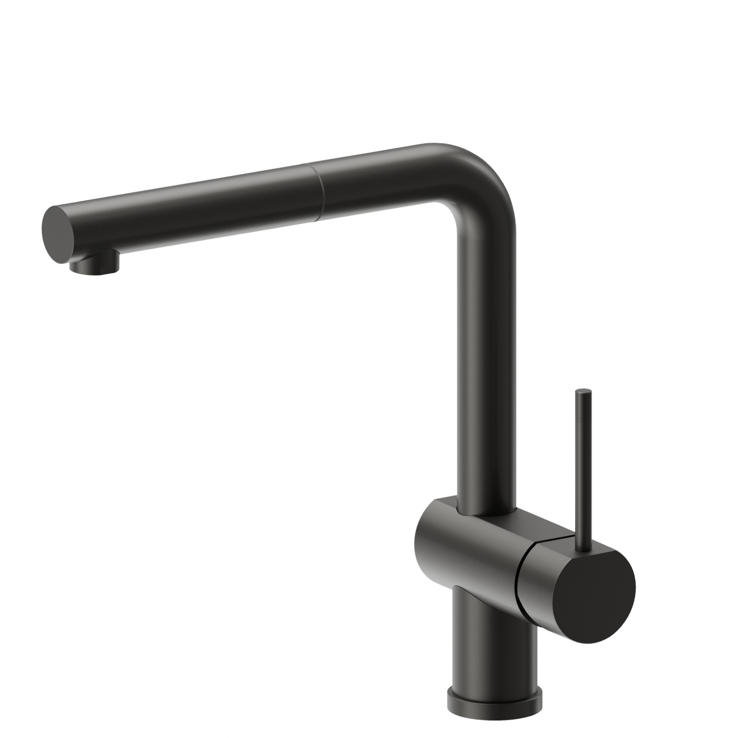 Single-lever sink mixer with L swivel spout and pull-out hand shower - finish Carbon Satin