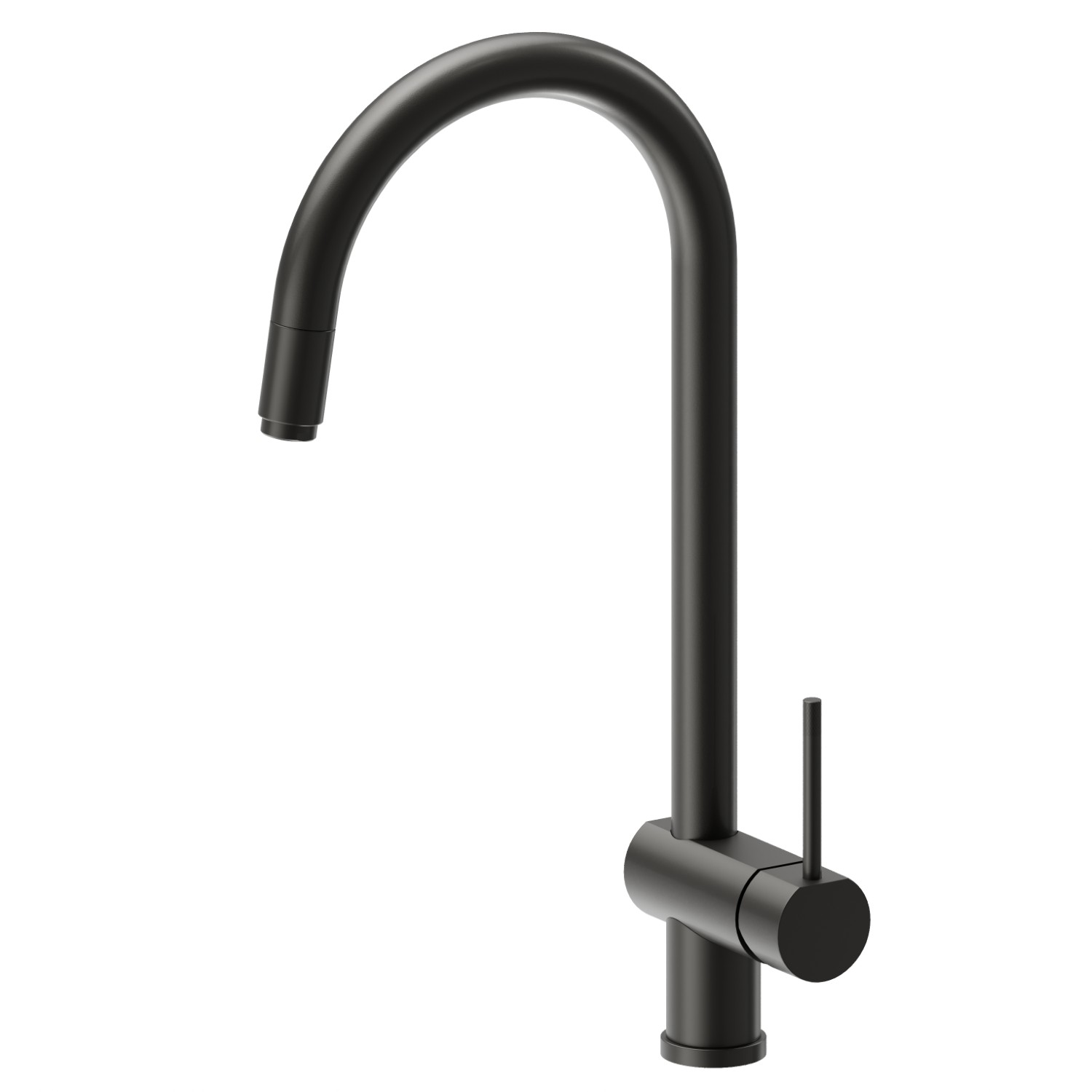 Single-lever sink mixer, round swivel spout, with pull-out hand shower - finish Carbon Satin