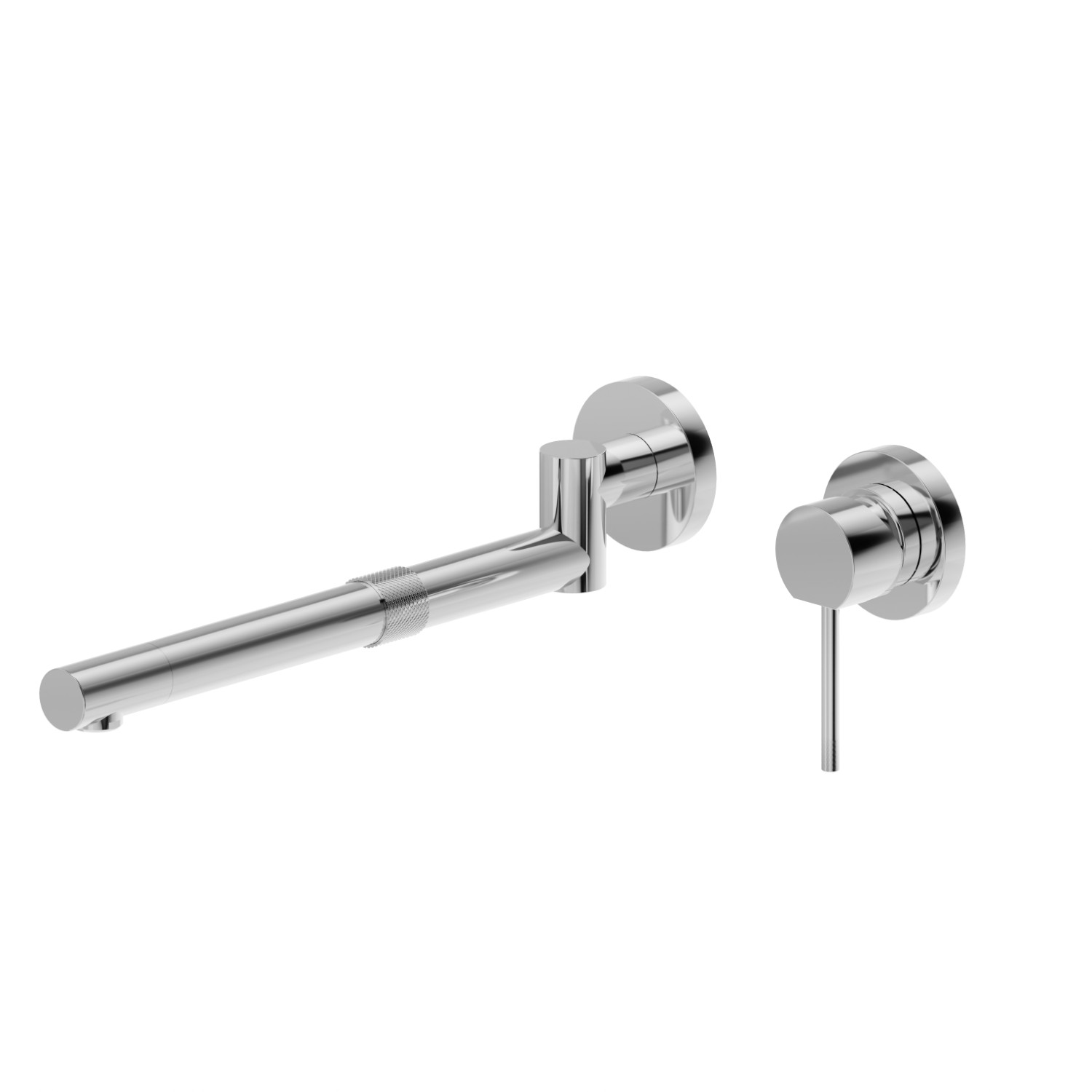 Wall unit, single-lever mixer and swivel and extending spout. Complete with concealed part - finish Chrome