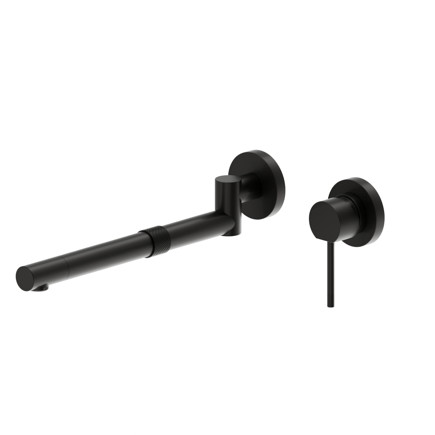 Wall unit, single-lever mixer and swivel and extending spout. Complete with concealed part - finish Carbon Satin