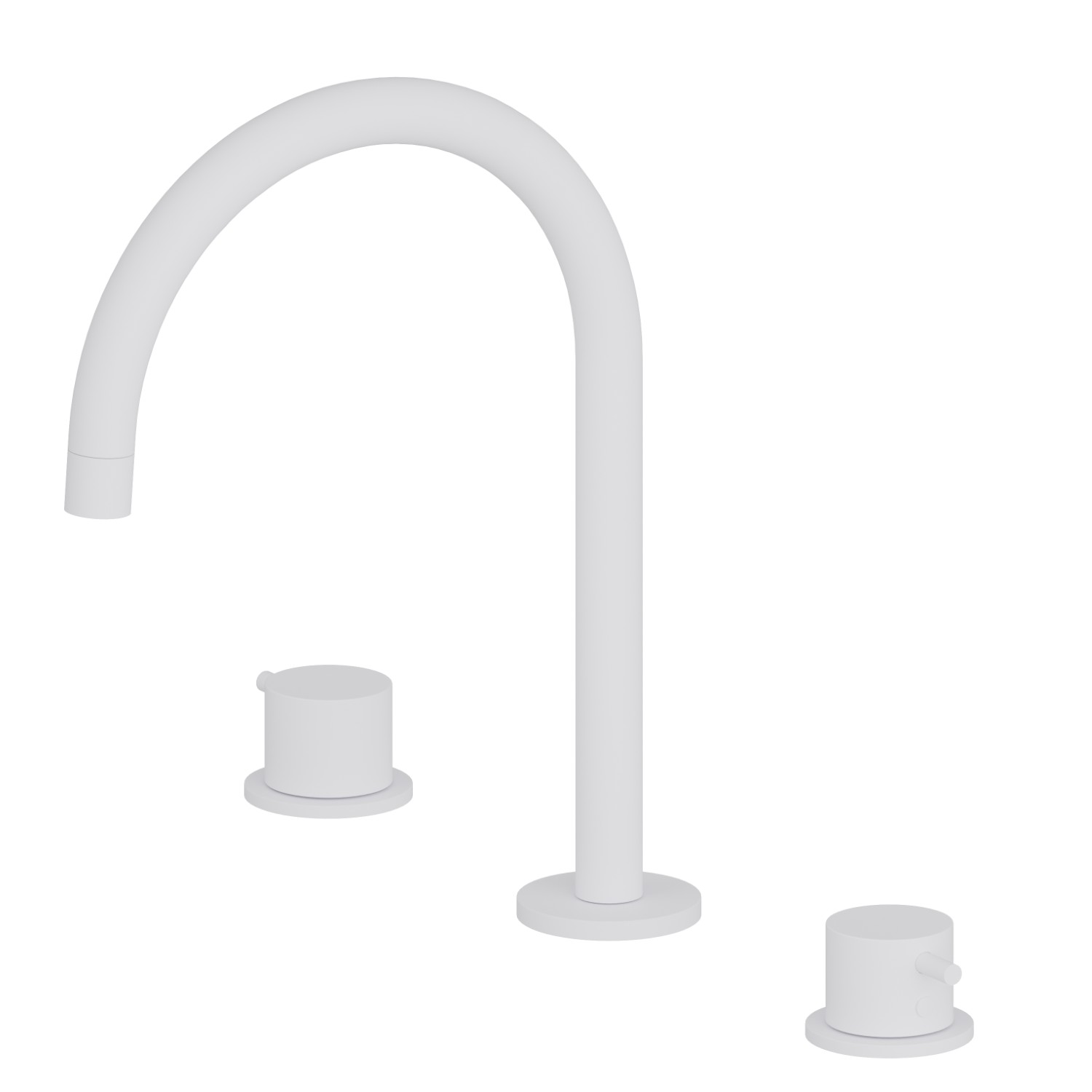 3-hole basin group, swivel spout - finish Matt White