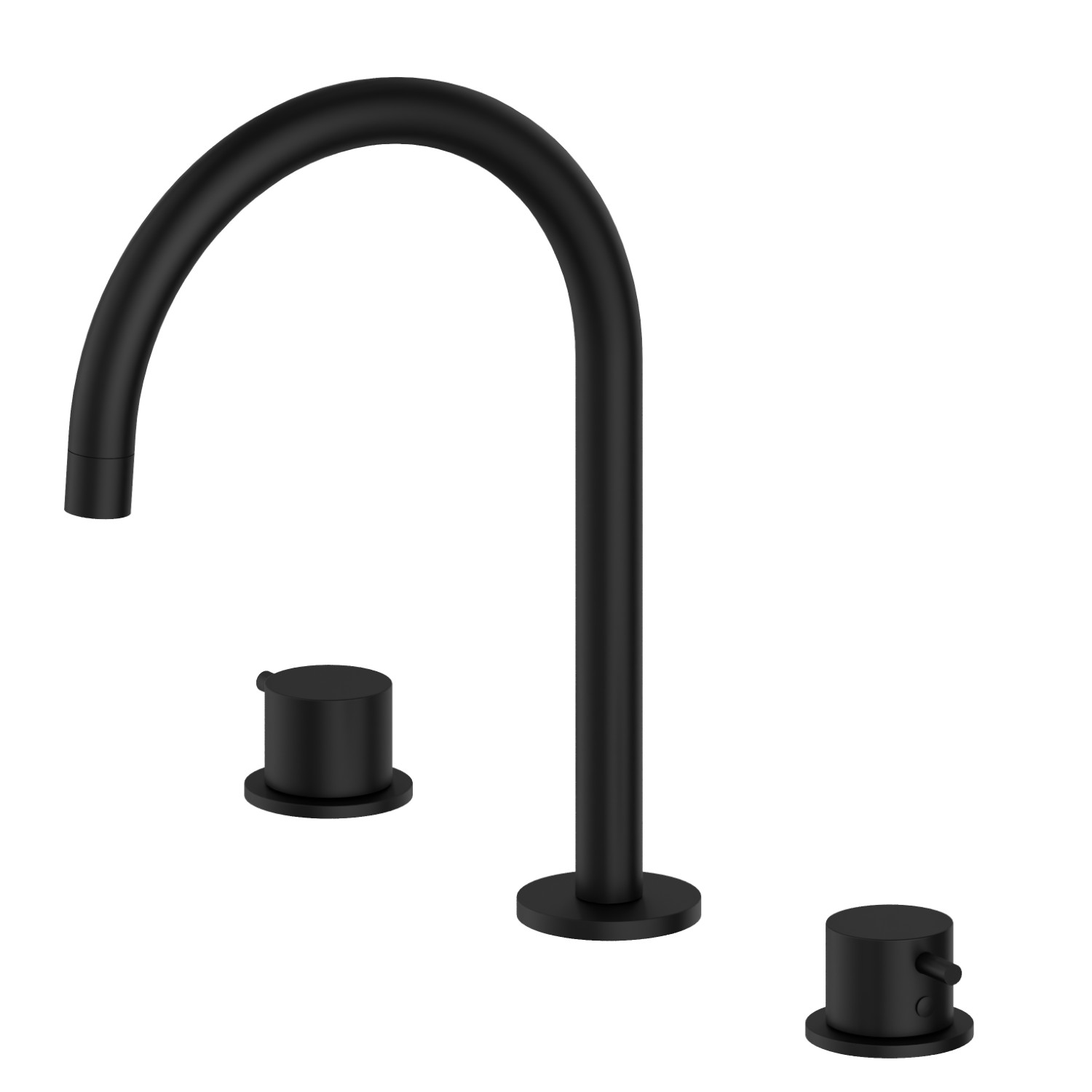3-hole basin group, swivel spout - finish Matt Black