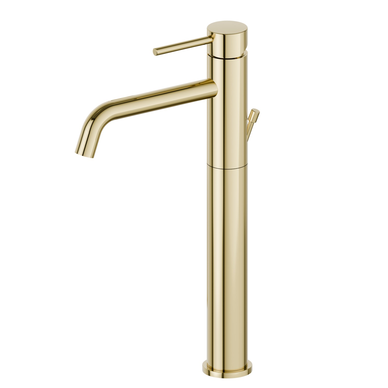 Mitigeur lavabo pour vasque à poser. Version haute - finition PVD Glossy Gold