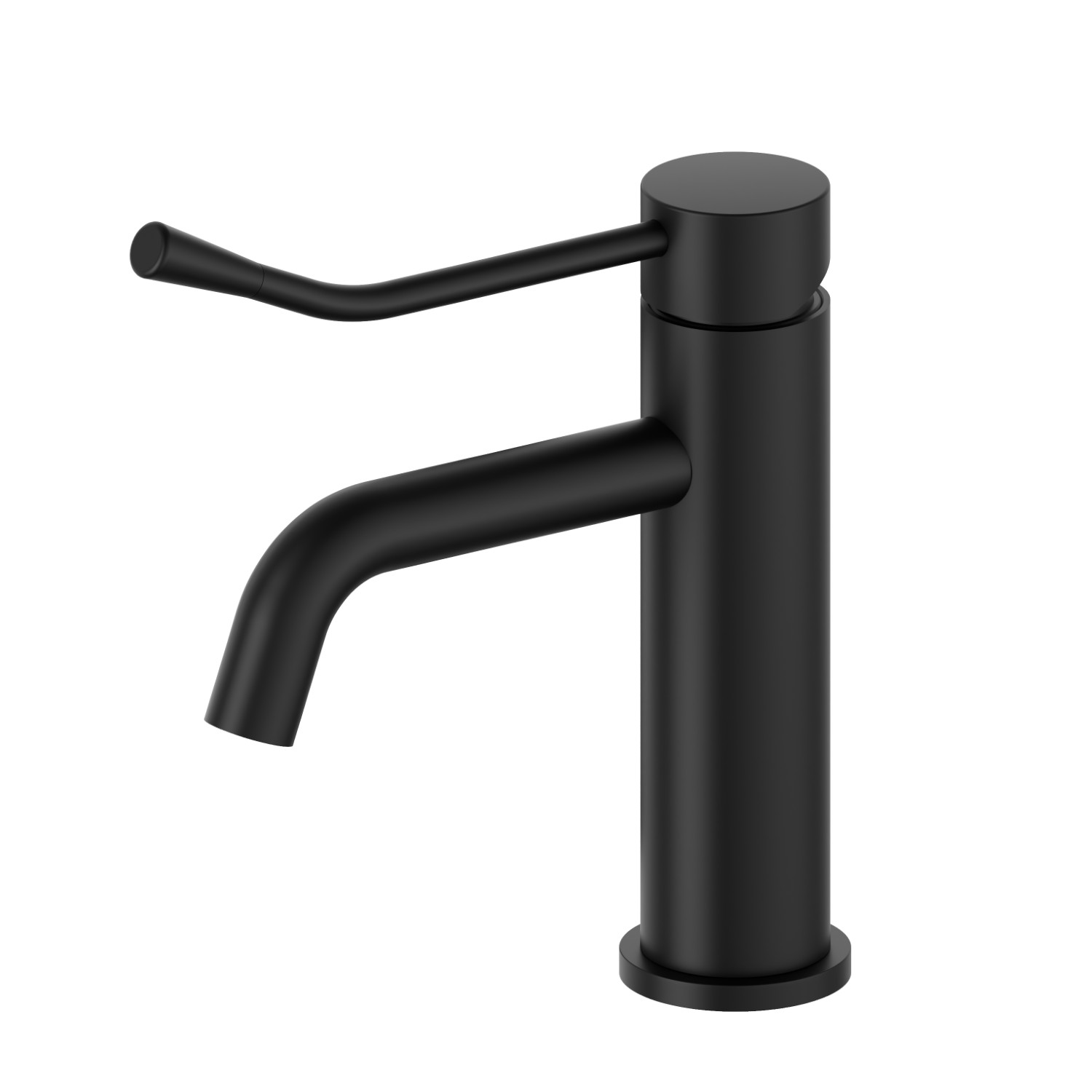 Single lever basin mixer with clinical lever - finish Matt Black