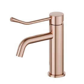 Single lever basin mixer with clinical lever - finish PVD Copper Bronze