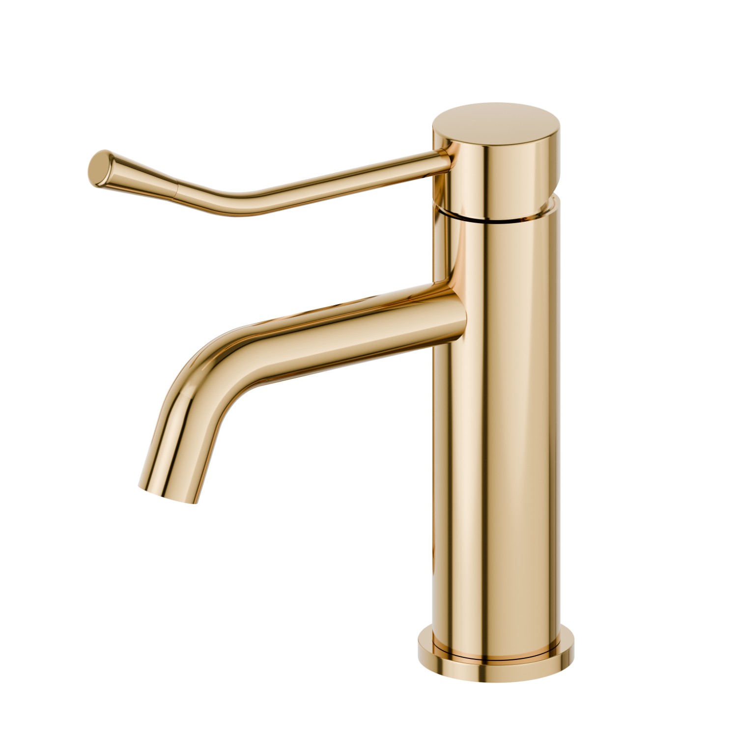 Single lever basin mixer with clinical lever - finish PVD Glossy Gold