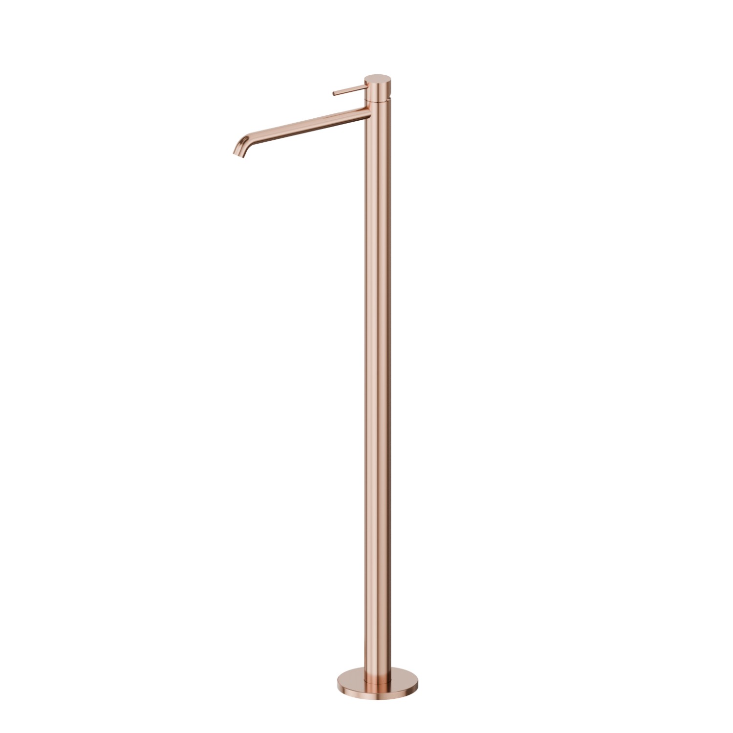 Single lever basin mixer with floor pillar union - finish PVD Copper Bronze