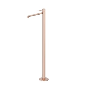 Single lever basin mixer with floor pillar union - finish PVD Copper Bronze