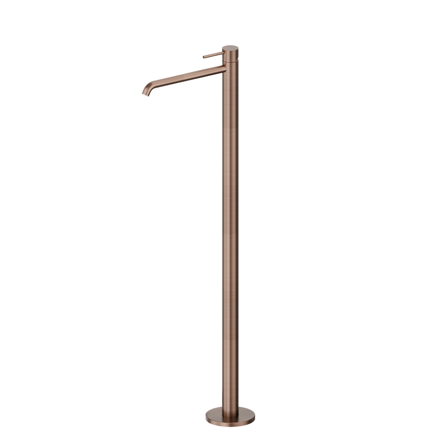 Single lever basin mixer with floor pillar union - finish PVD Brushed Copper Bronze