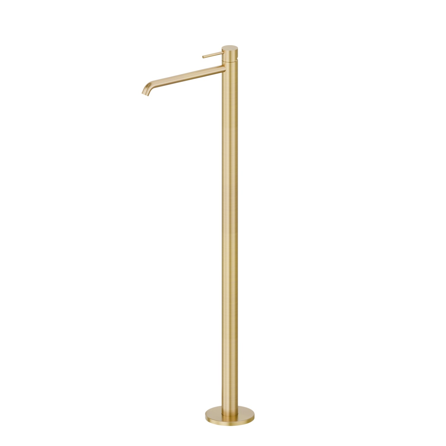 Single lever basin mixer with floor pillar union - finish PVD Brushed Gold